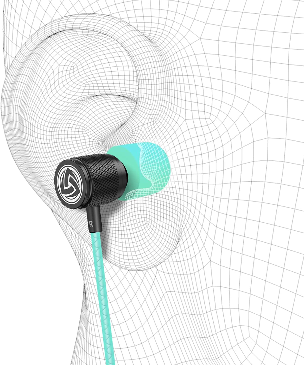 In-Ear Ohrhörer mit Kabel und Mikrofon, 3.5 mm Türkis