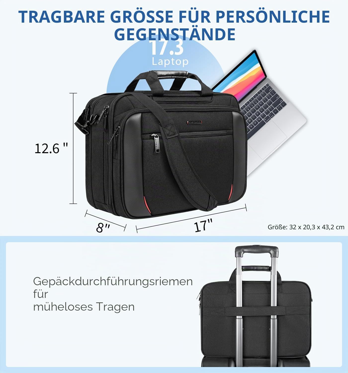 Erweiterbare Laptoptasche
