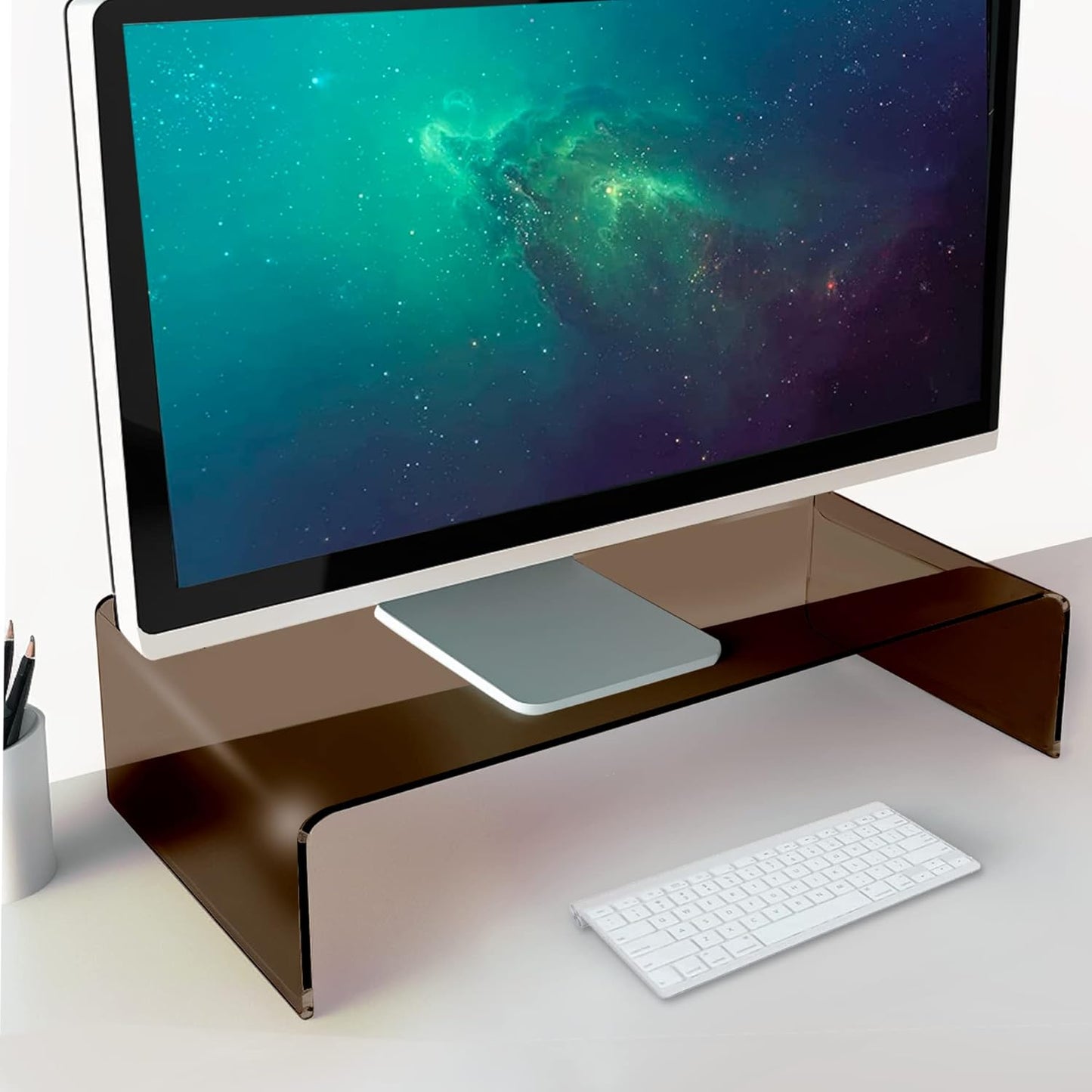 Acrylglas Monitorständer, Rauchbraun