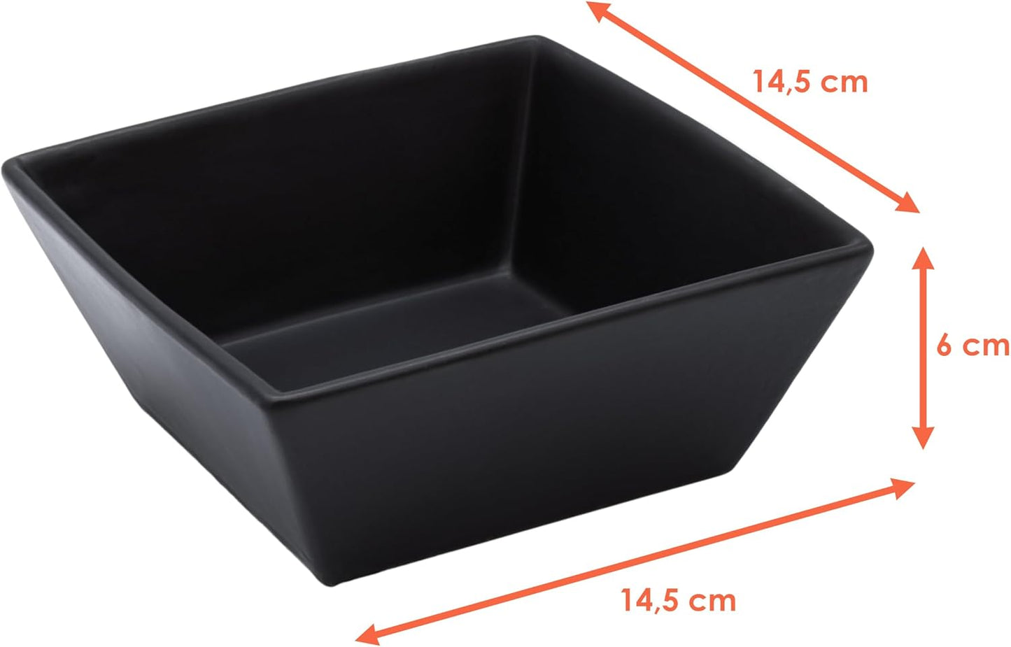 6er-Set Eckige Müslischalen, 6x Müslischale eckig
