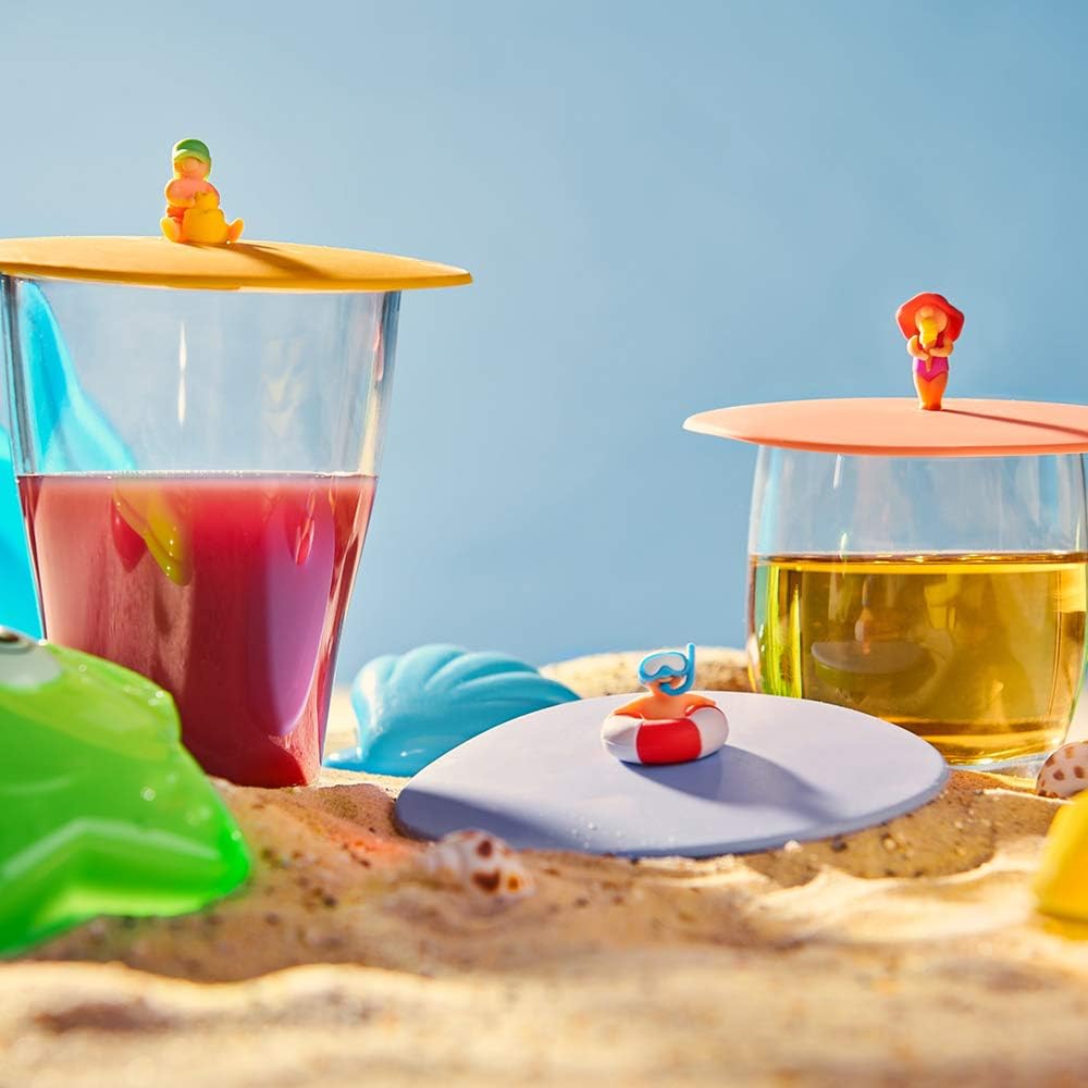 3-teiliges Glasabdeckungen-Set, Beach Kids