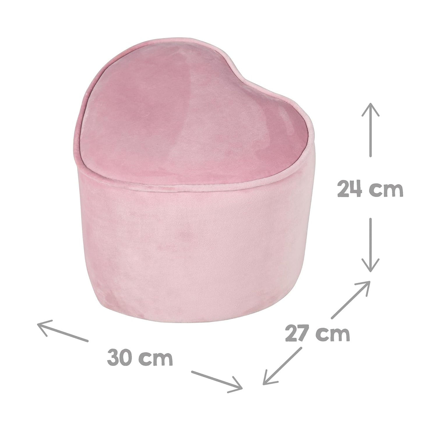 Kinderhocker in Herzform, Herzform Rosa/Mauve