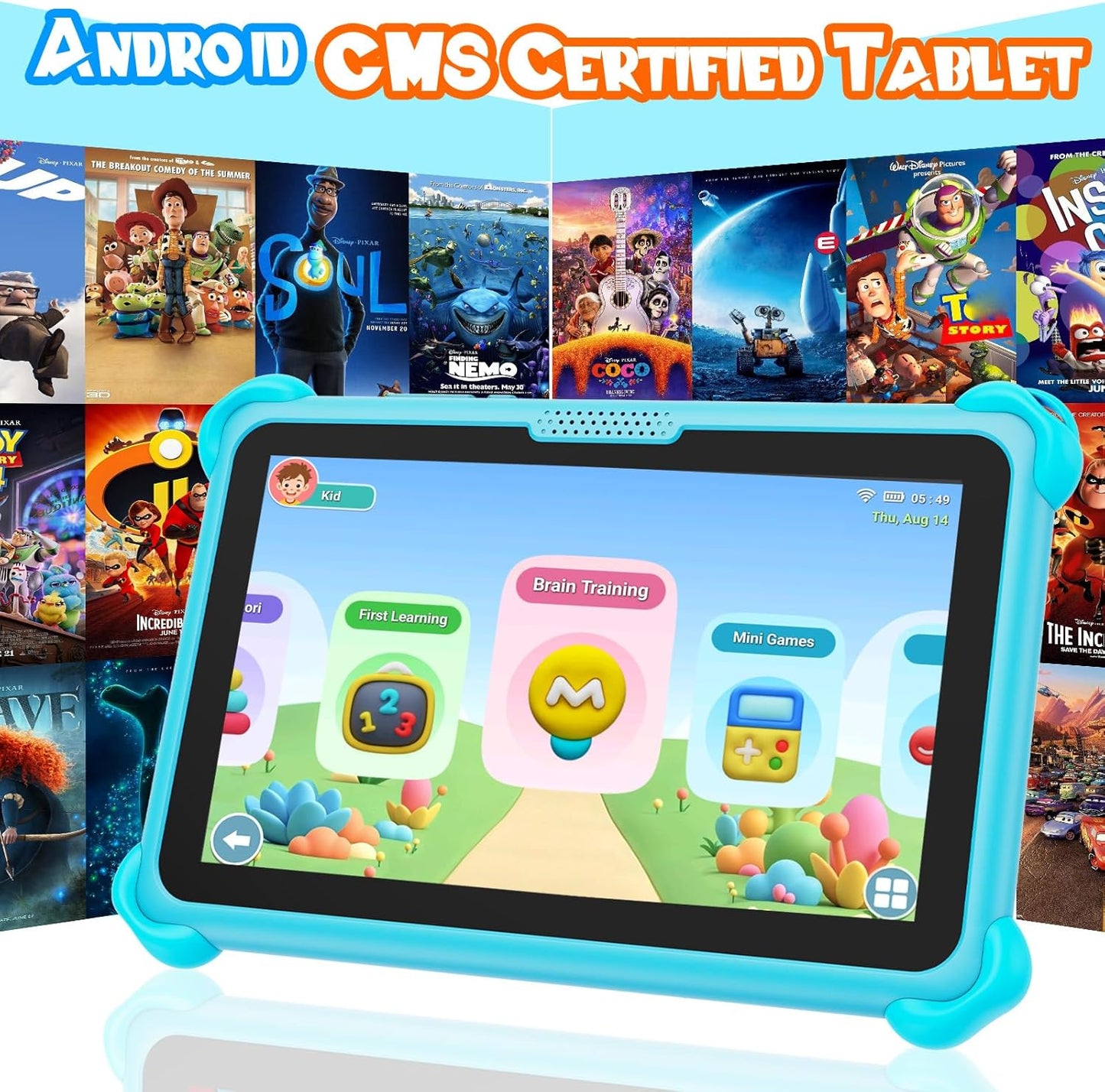 Kinder Tablet mit Kindersicherung und Lern-Apps, Blau