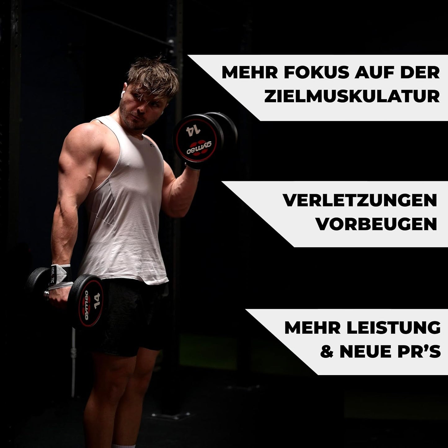 Handgelenkbandagen für Fitness & Krafttraining, Weiss