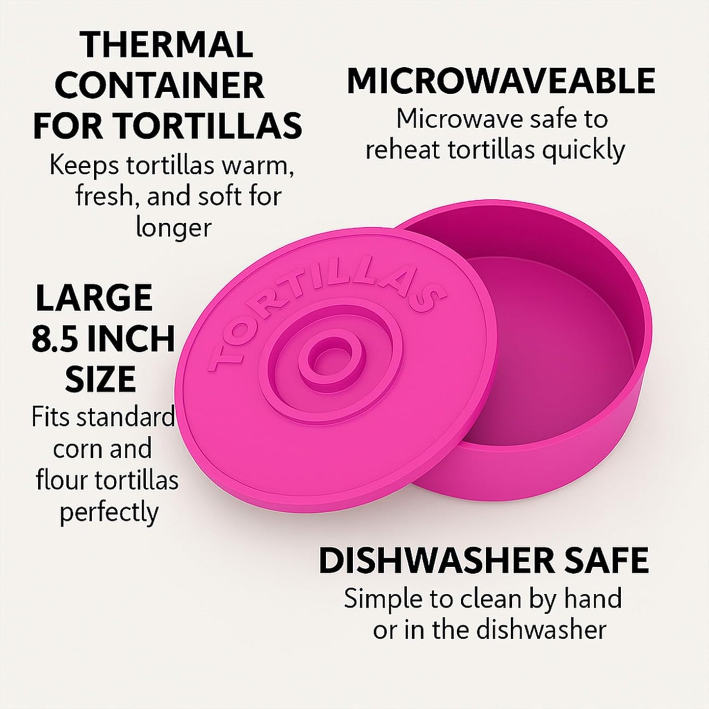 Tortilla-Warmhaltebox, Rosa