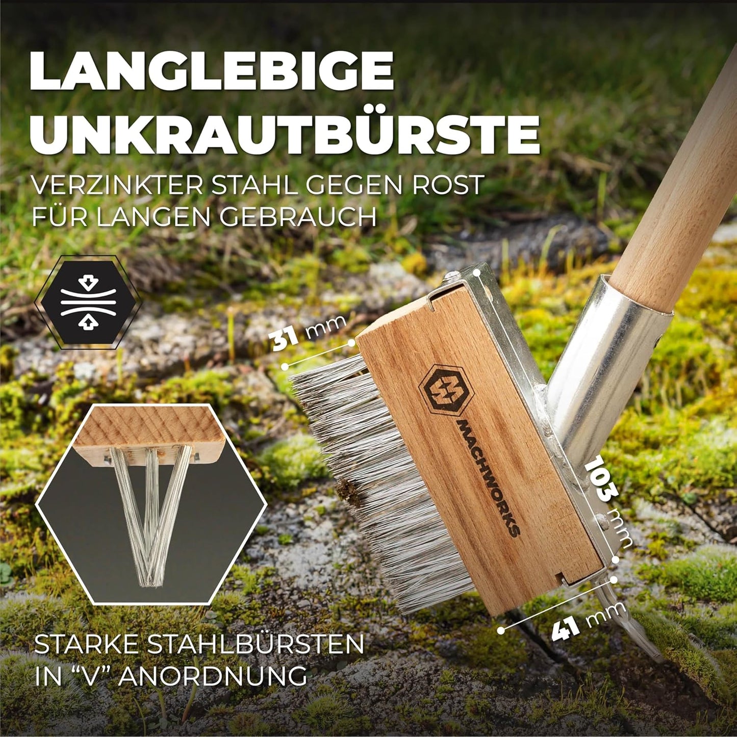 5-teiliges Fugenbürsten Set mit Fugenkratzer, 5