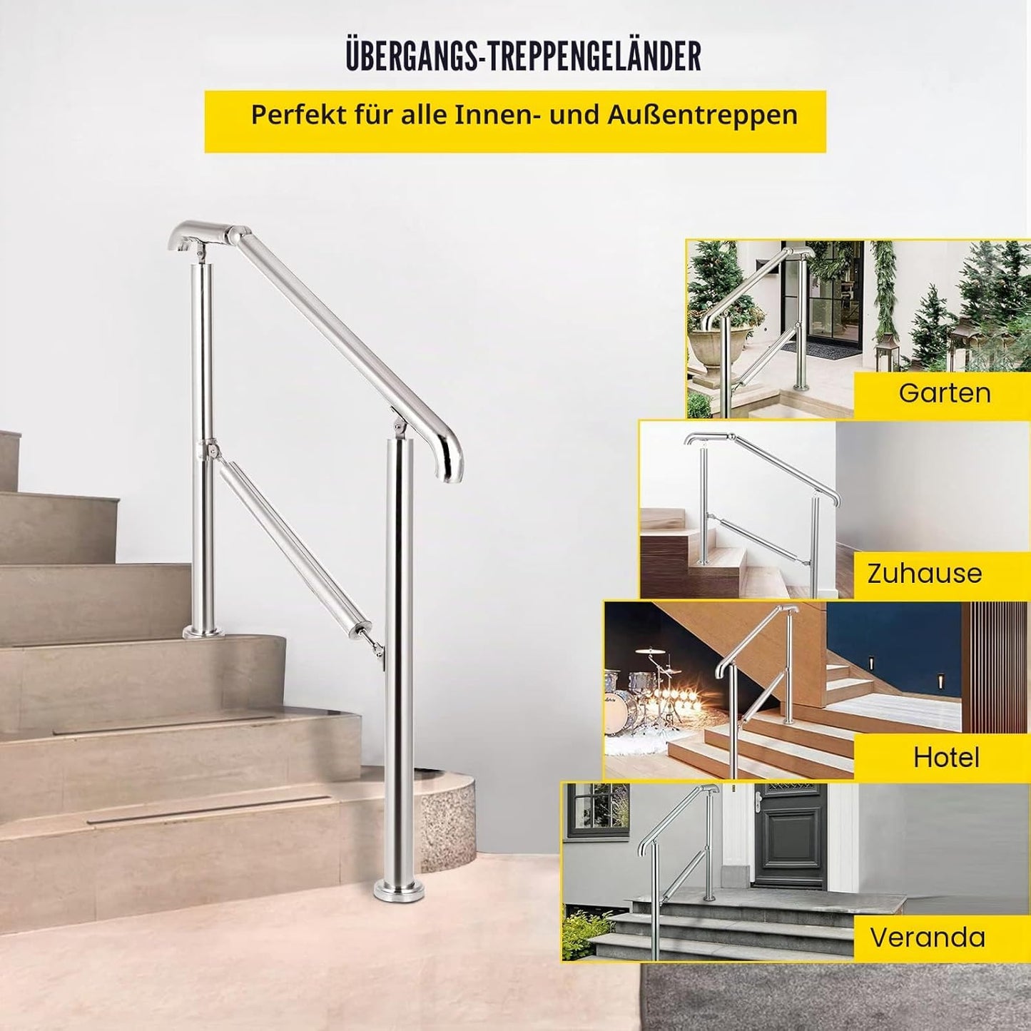 Handlauf für 5 Stufen mit verstellbarem Winkel, 5 Step