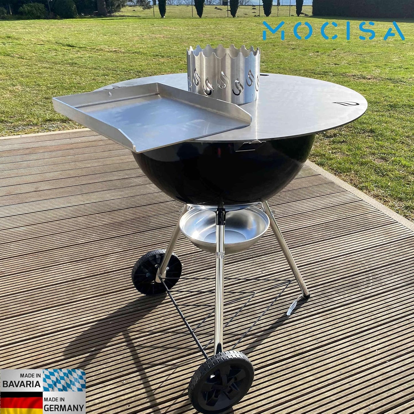 Wokaufsatz für Feuerplatte, Wokaufsatz Ø20cm Edelstahl