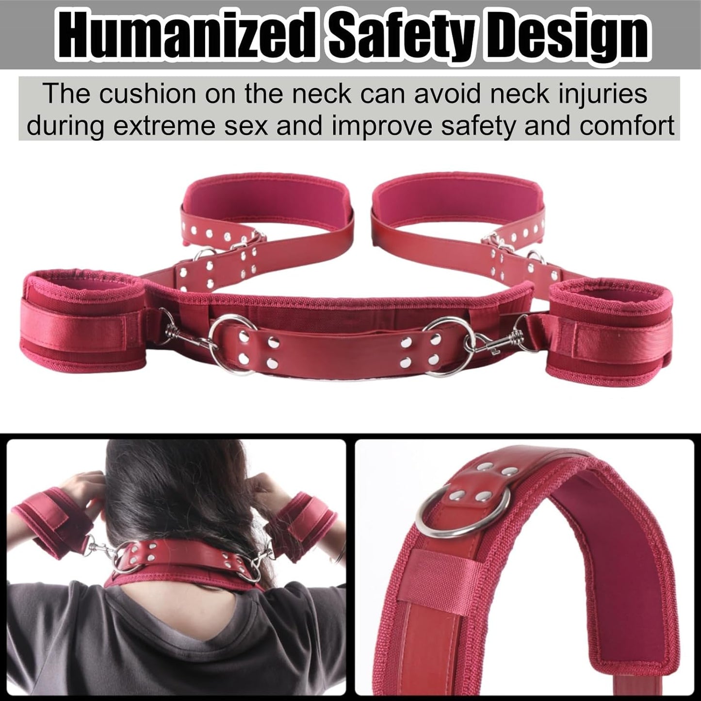 BDSM Bondage Fesselset für Paare, Rot
