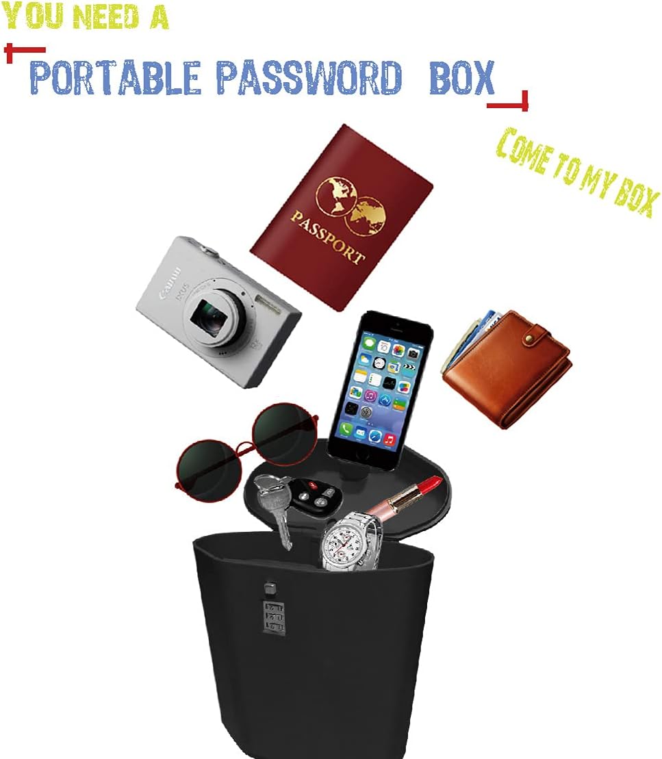 Mini Cipher Box - Tragbare Schliessbox für Reisen, Schwarz