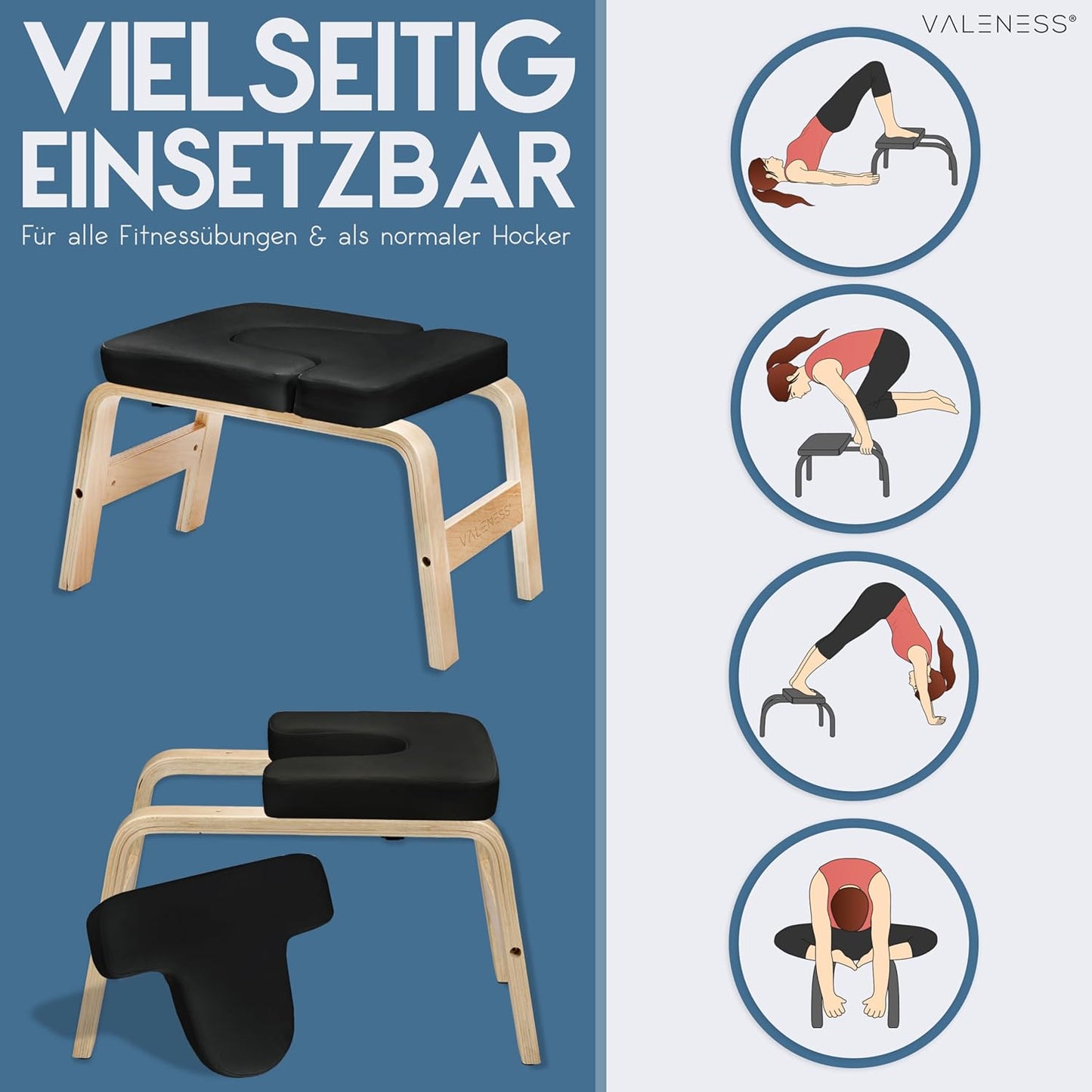 Yoga Kopfstandhocker, Schwarz