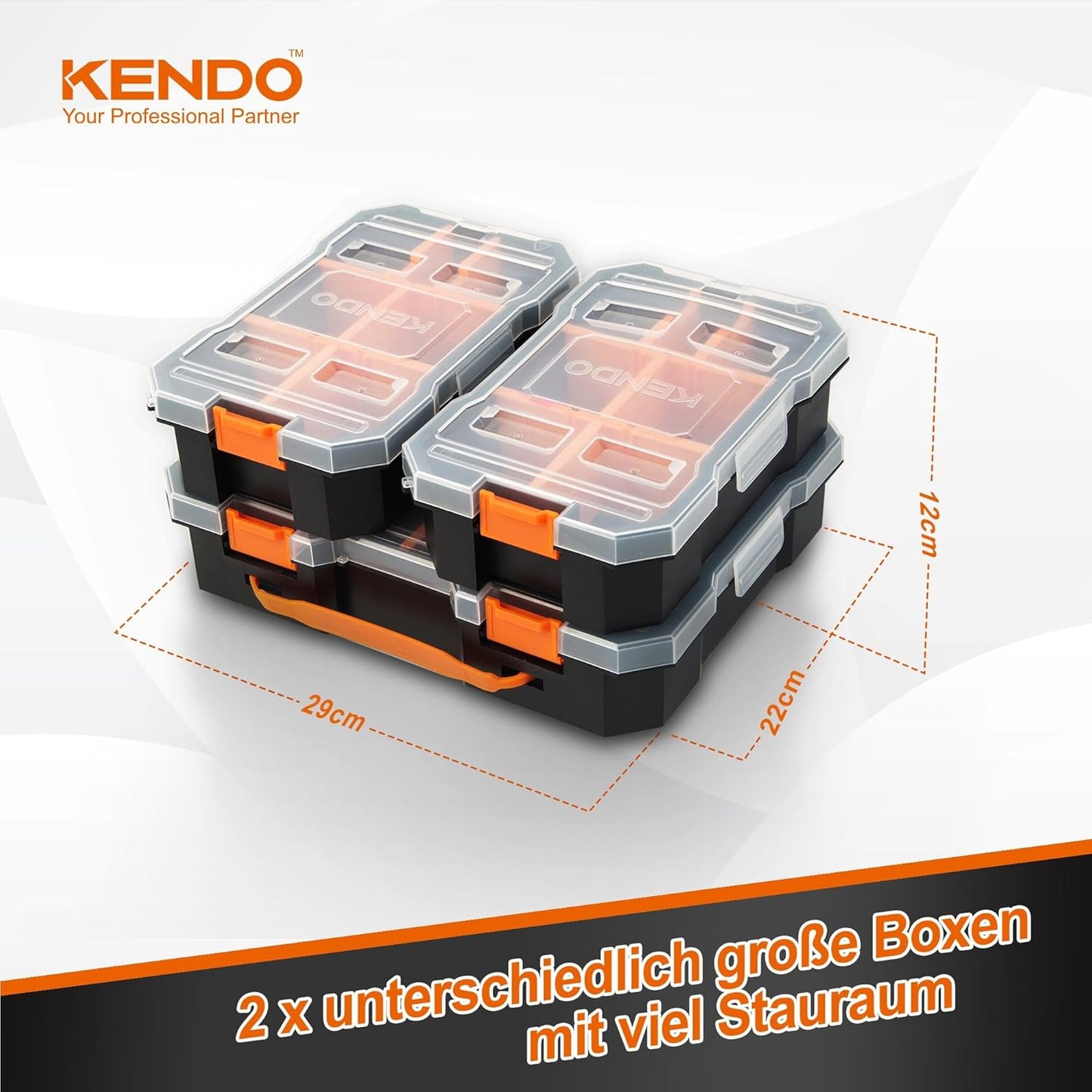3-teiliges Sortierboxen-Set für Kleinteile, 32 Fächer Set 3-teilig