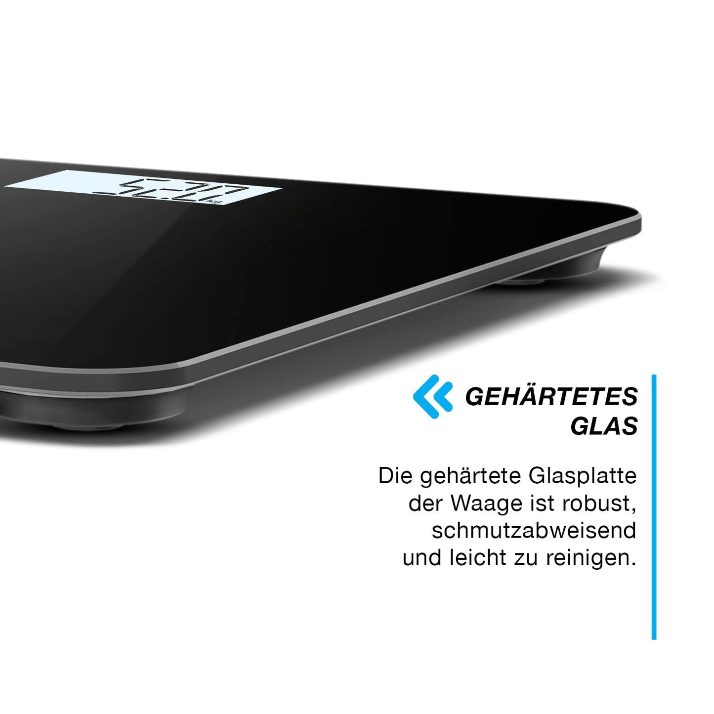Digitale Personenwaage mit Step-On-Technologie, Schwarz