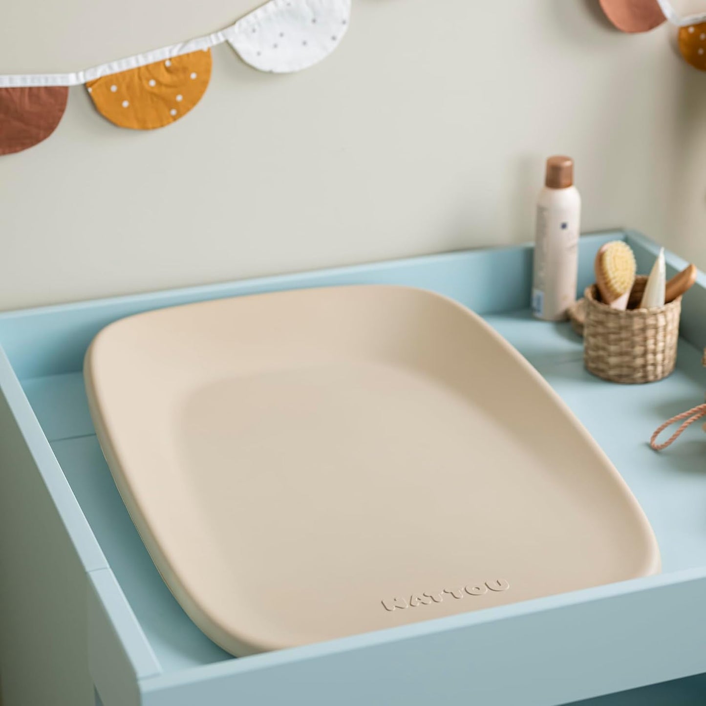 Abwaschbare Wickelmatte Softy aus PU-Schaum (50 x 70 cm), Beige
