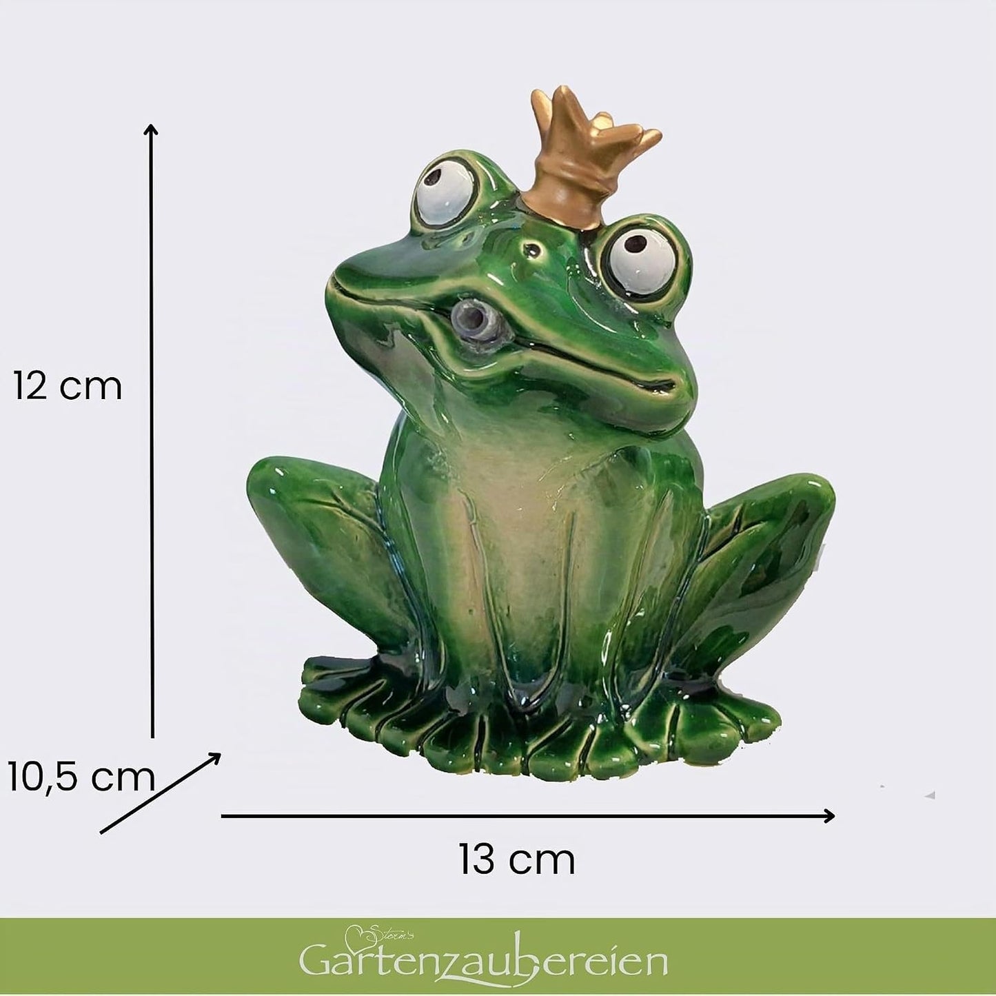 Wasserspeier Frosch mit Solarpumpe (16cm, Keramik)