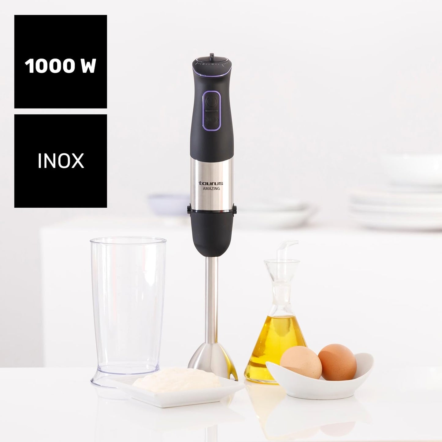 Stabmixer mit 20 Geschwindigkeitsstufen (1000W), 1000W|1 Zubehör