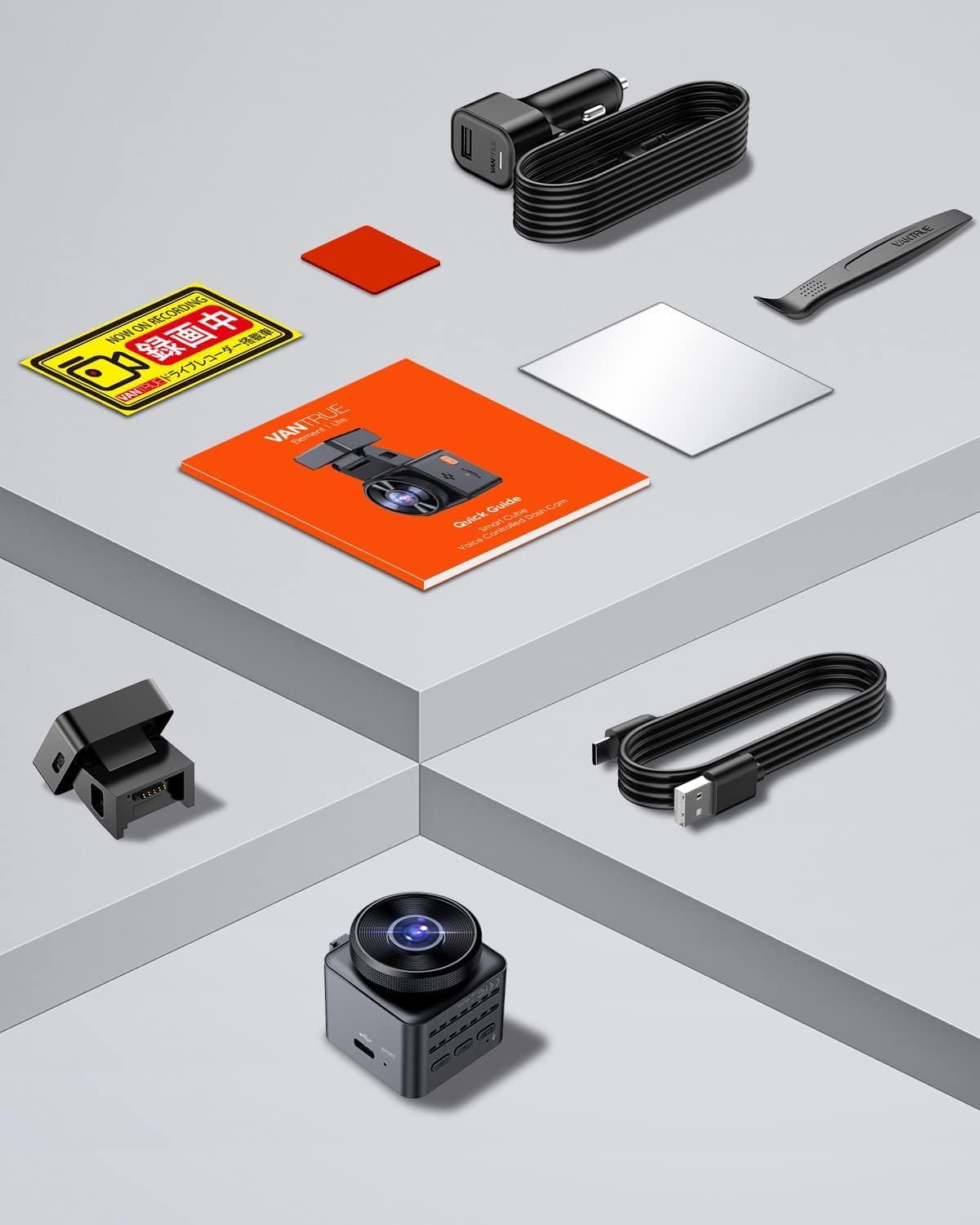 Mini Dashcam E1 lite mit Sprachsteuerung und GPS, Schwarz