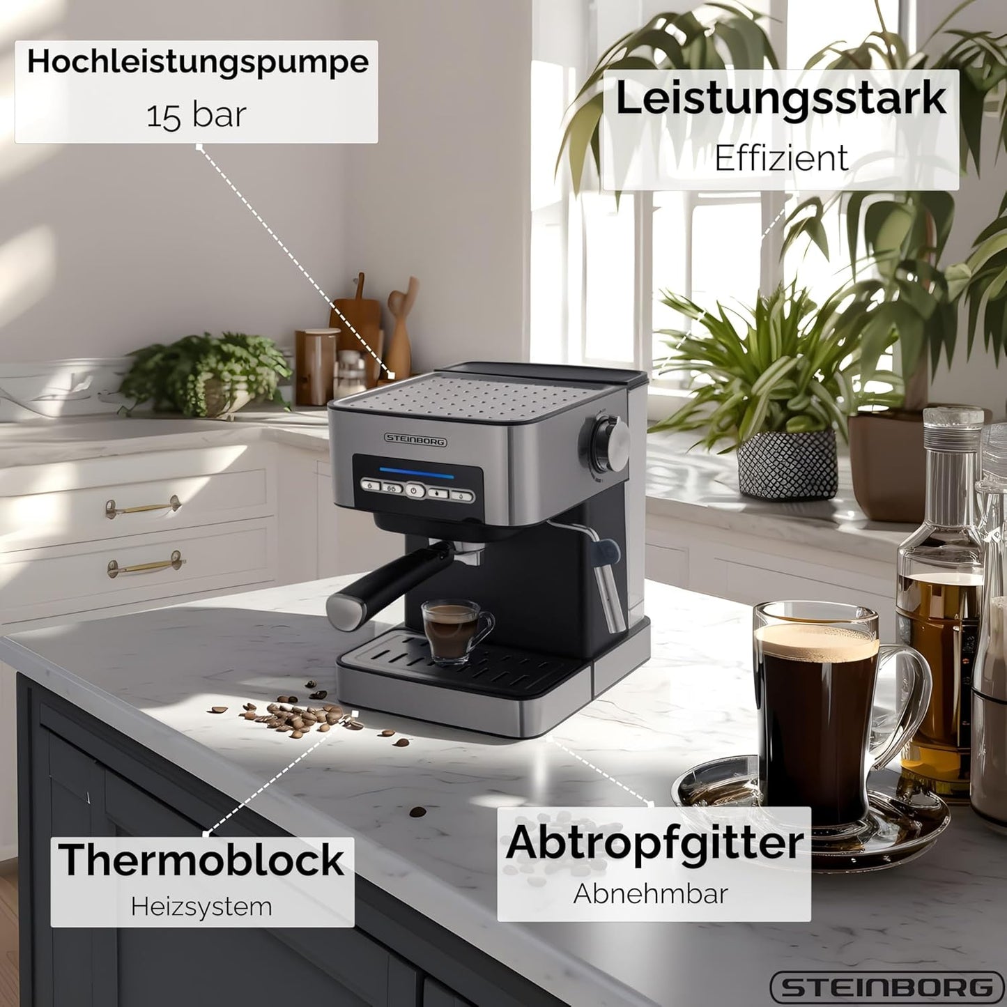 Espressomaschine mit Siebträger
