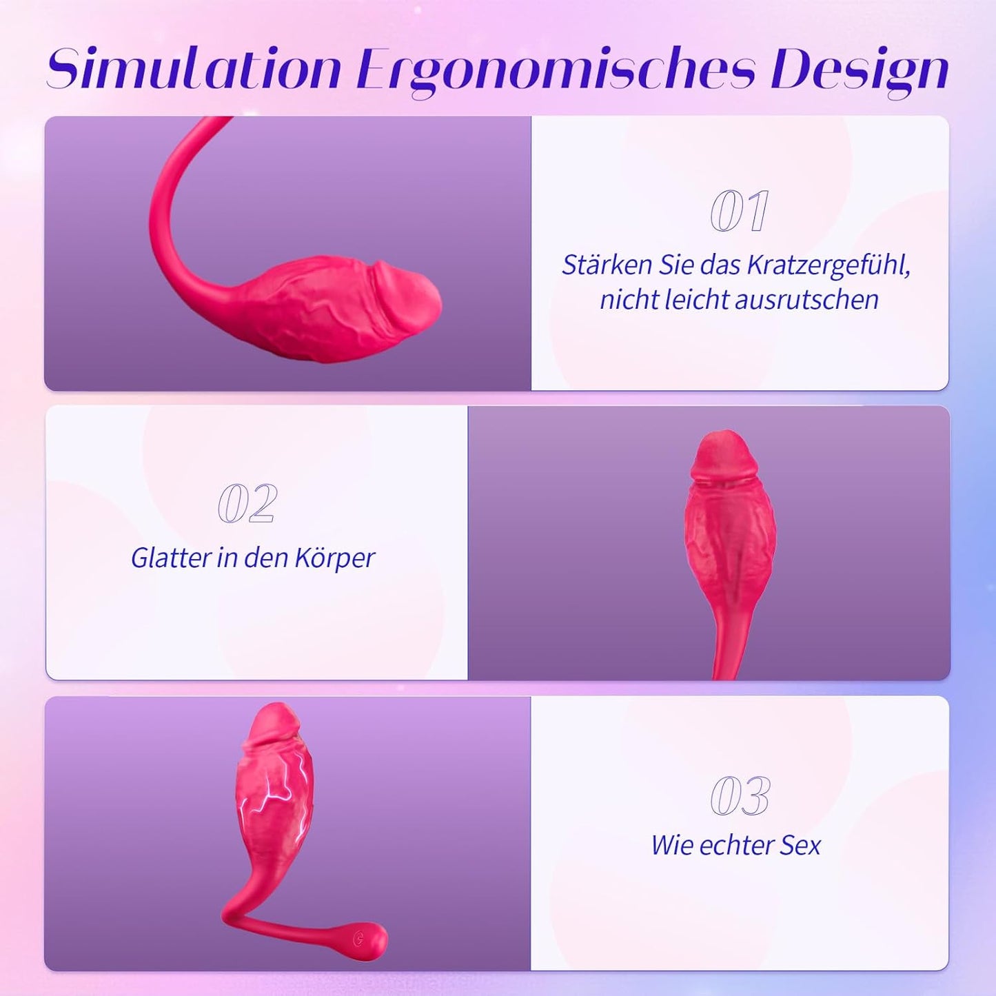 App-gesteuerter Vibrator, Geschmacksrot Vergrößern