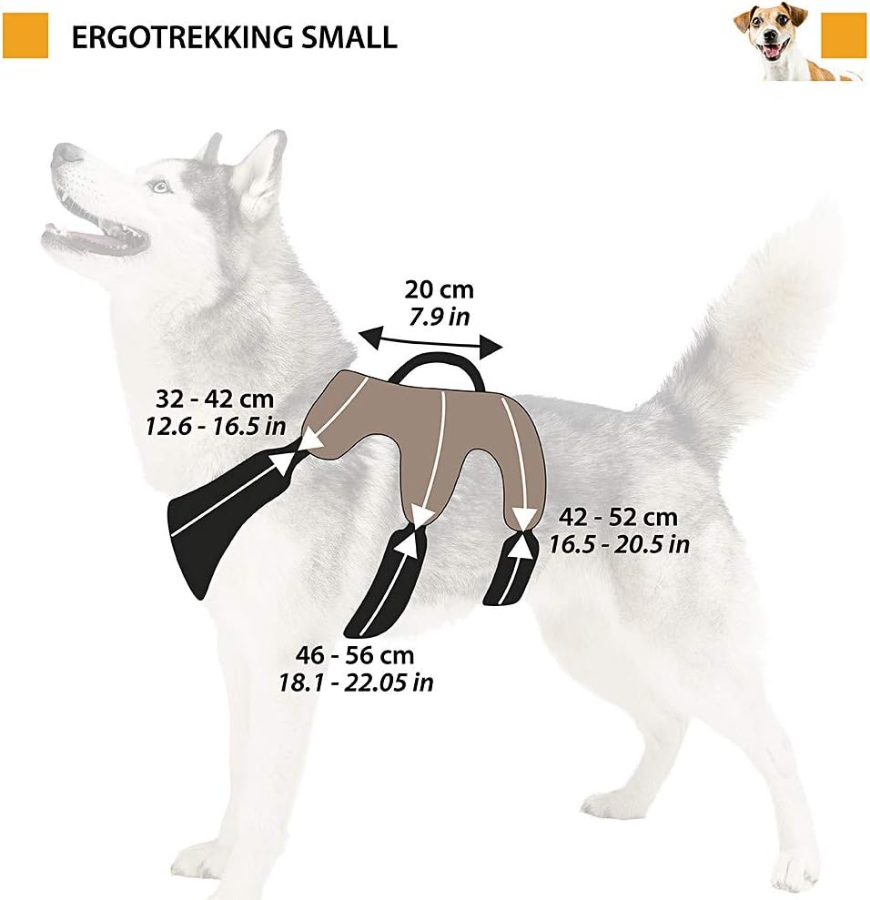 Hundegeschirr Ergotrekking, Braun, Small