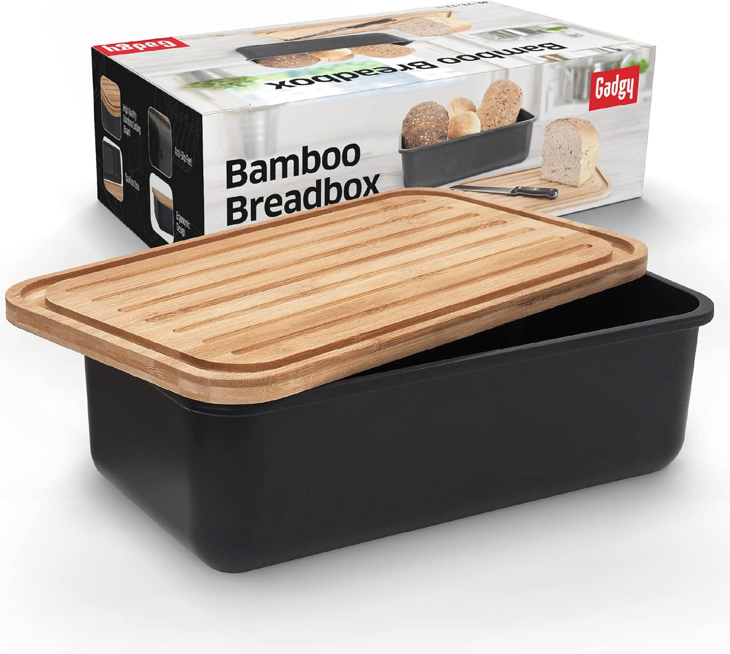 Brotkasten mit Schneidebrett, 2 in 1 Brotbrett und Behälter