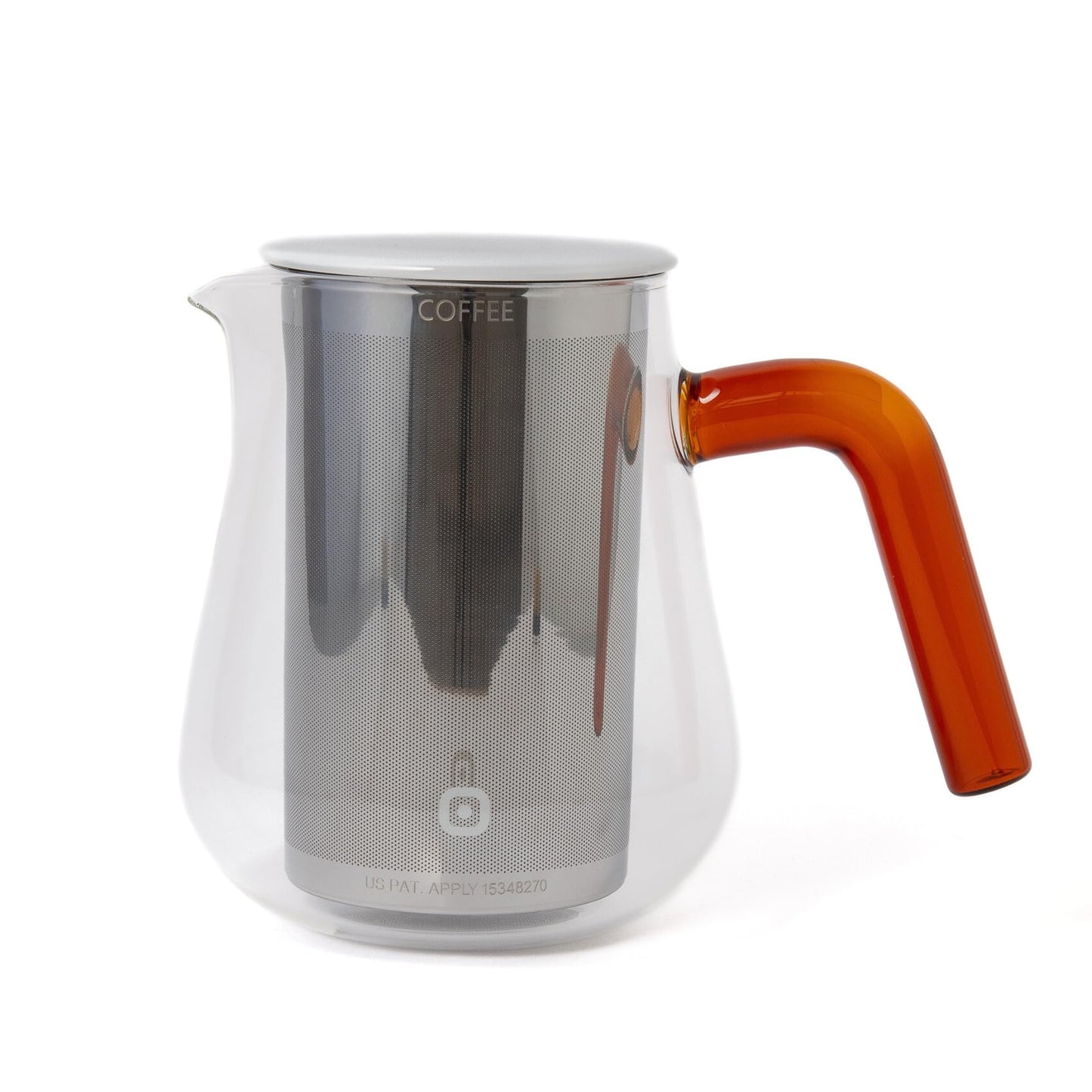 Glas Kaffeekanne mit Edelstahlfilter 1,0l, Amber 1,0 Liter