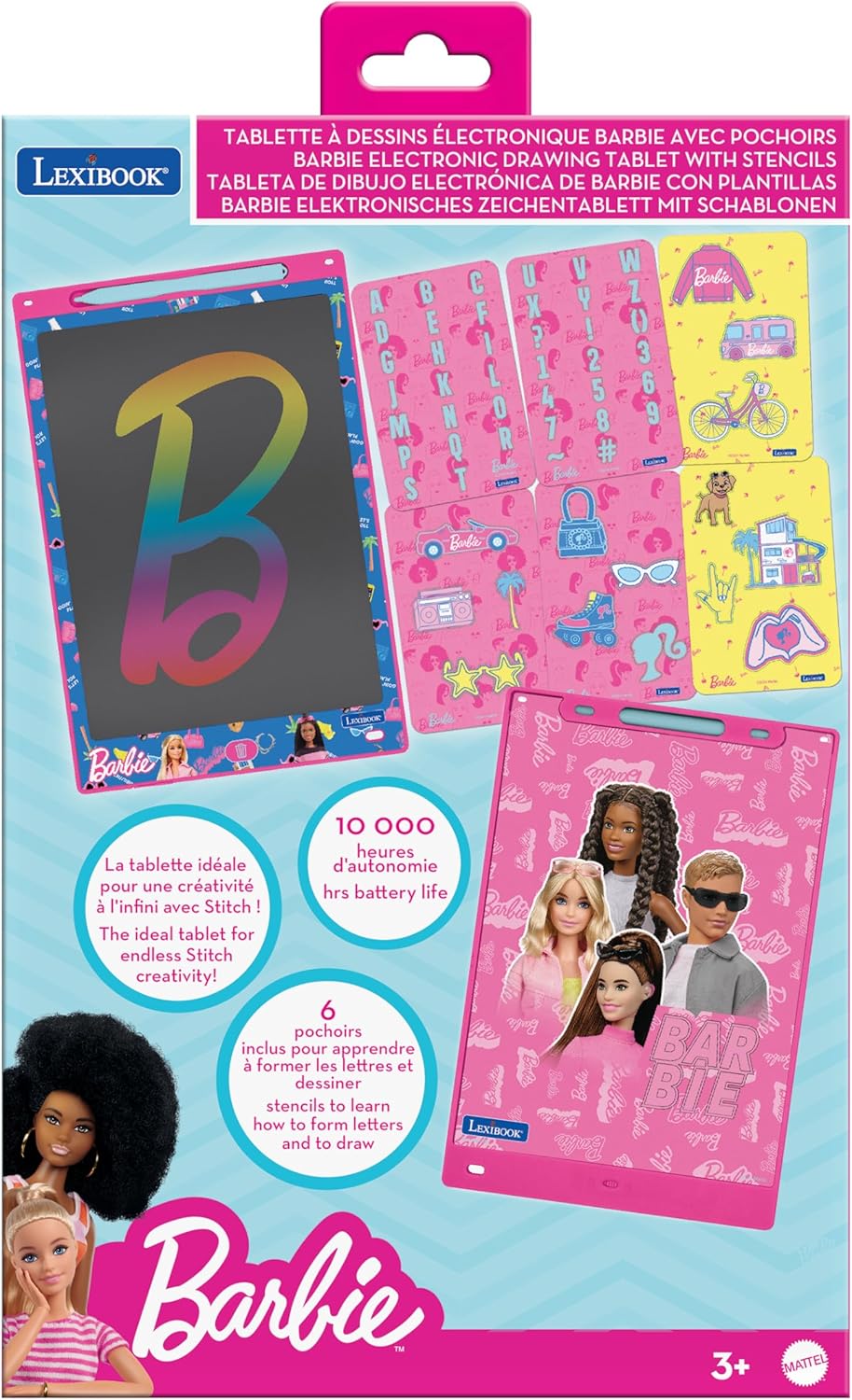 Barbie-Zaubertafel mit Schablonen und Stift, Barbie