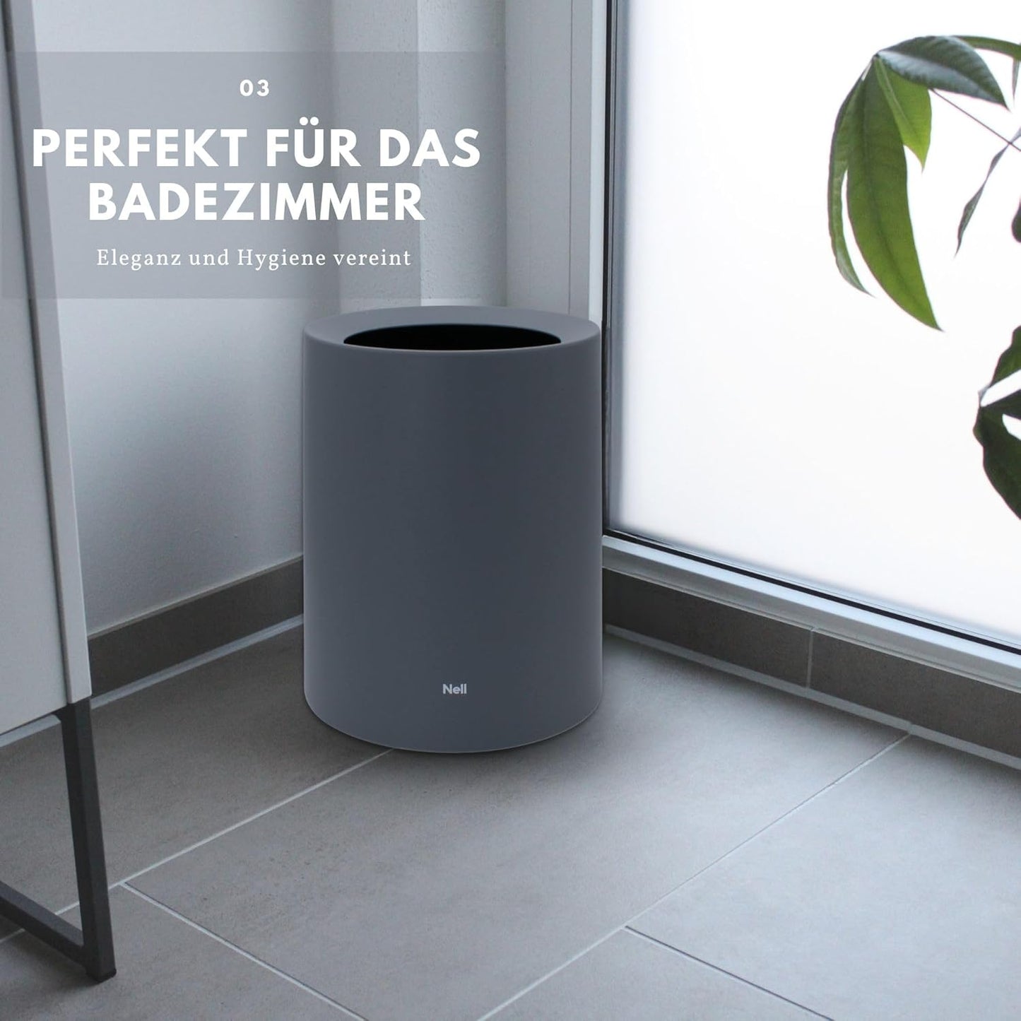 Mülleimer, 12L, 12l ohne Deckel Grau