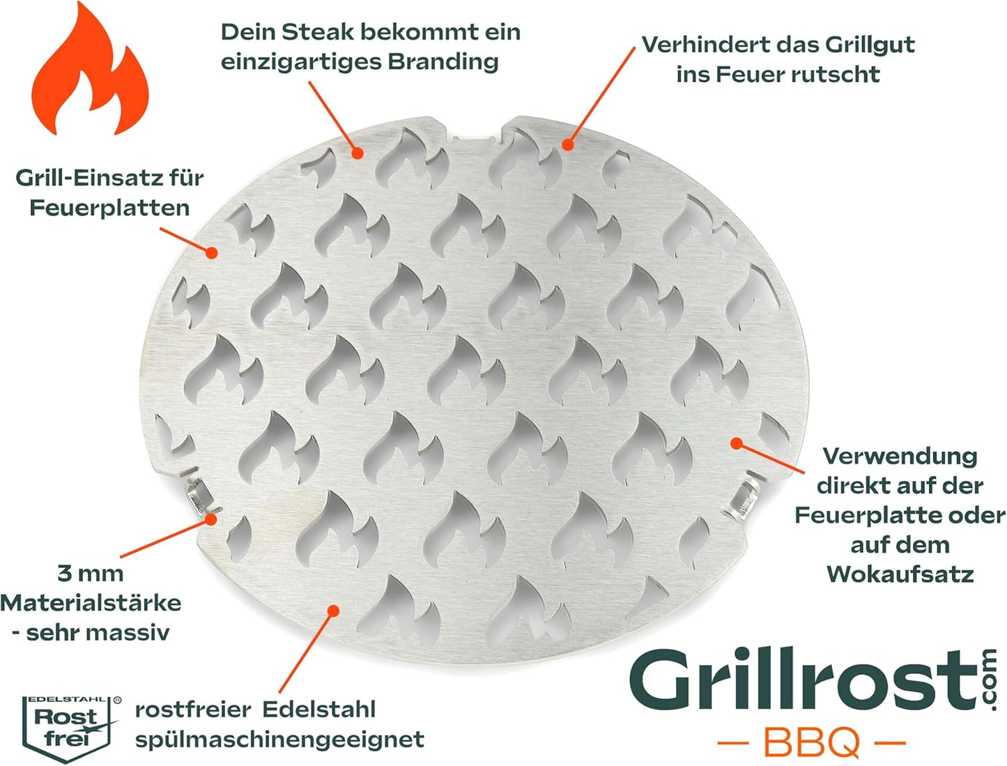 Grilleinsatz für Feuerplatten, Grilleinsatz Ø 20cm