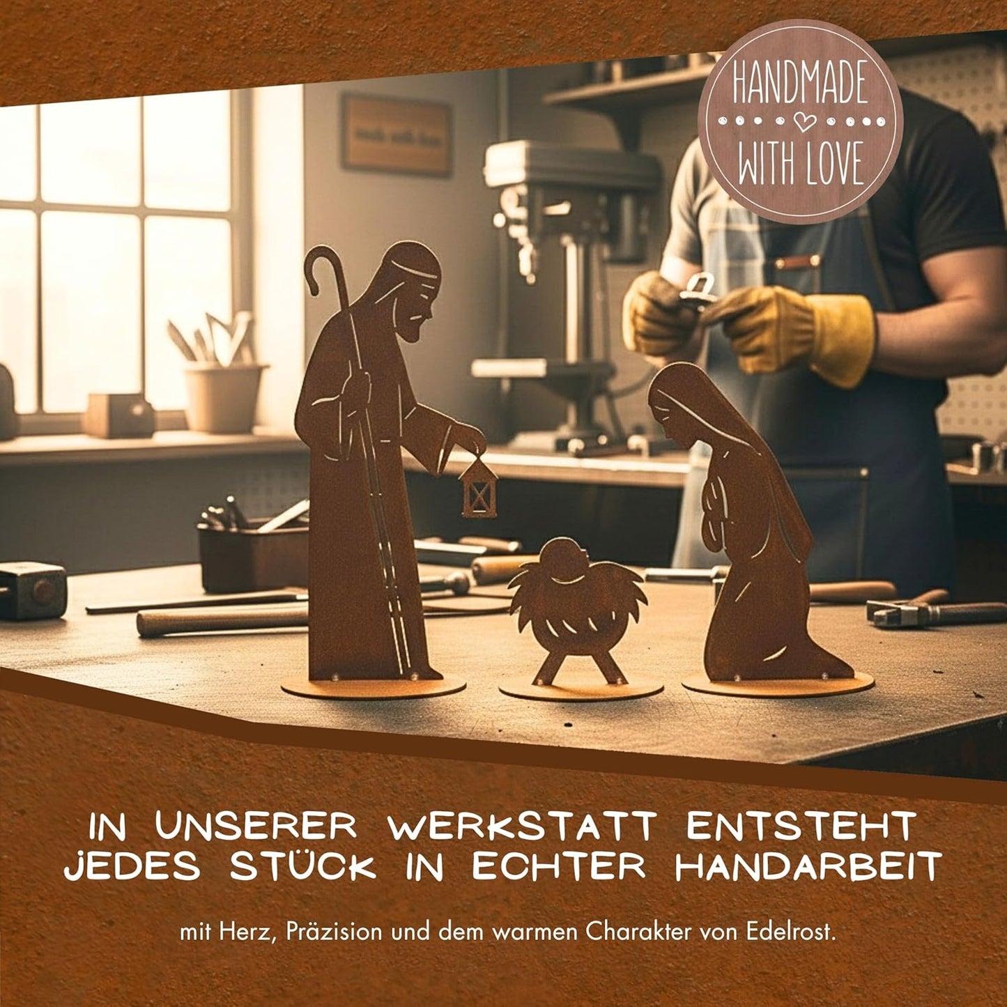 3-teilige Weihnachtskrippe, 30 cm