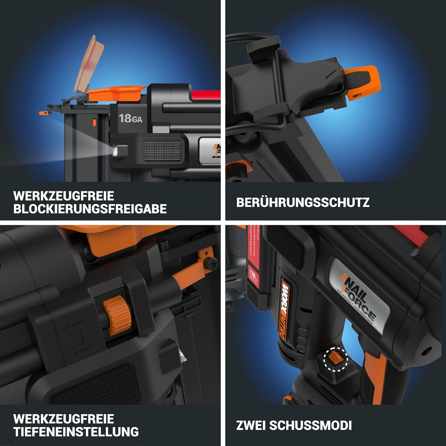 Akku-Tacker WX844.9, Tacker Für Klammern bis 40mm - Nitro Version ohne Akku & Ladegerät