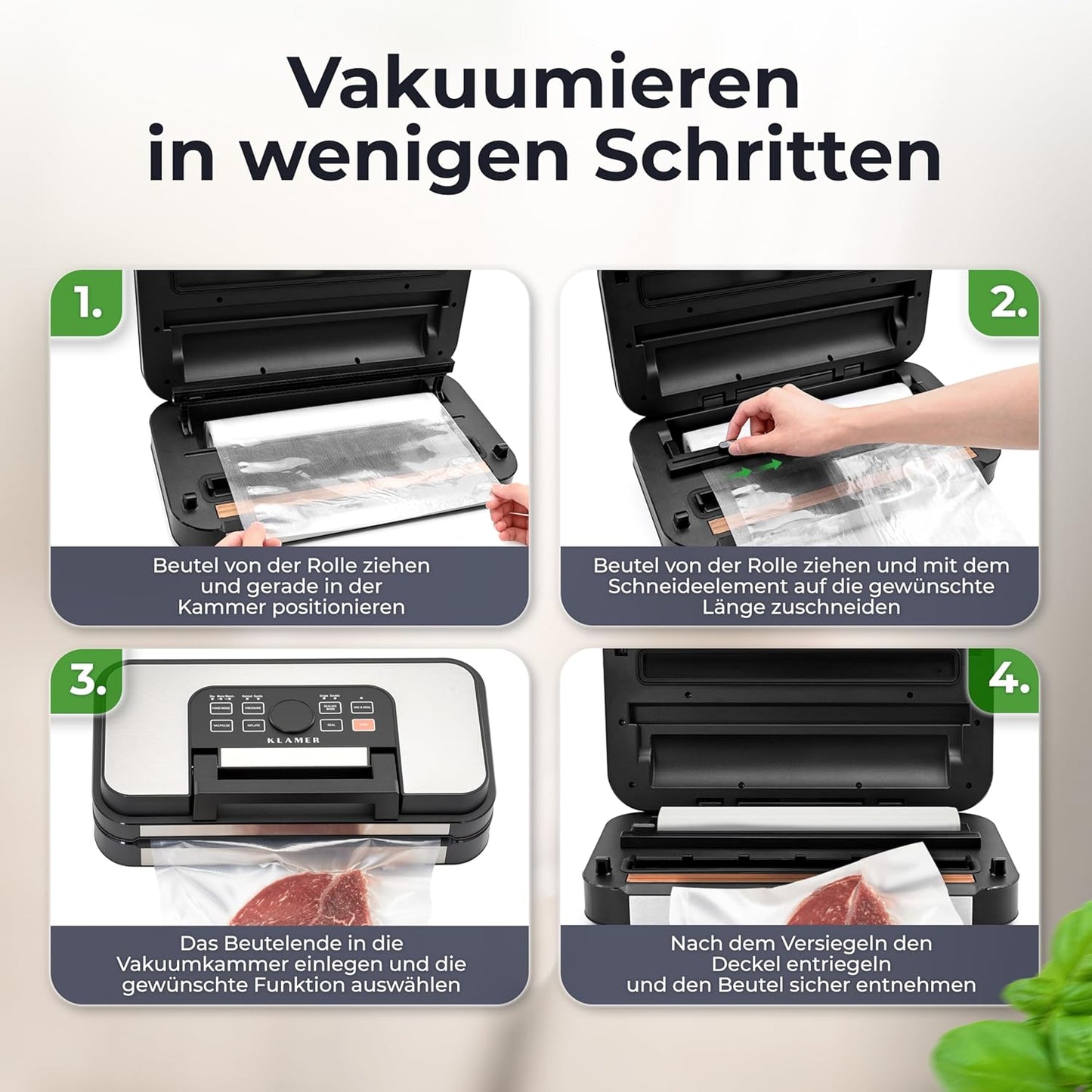 Vakuumiergerät Pro 125 mit doppelter Versiegelung, Vakuumierer Pro 125