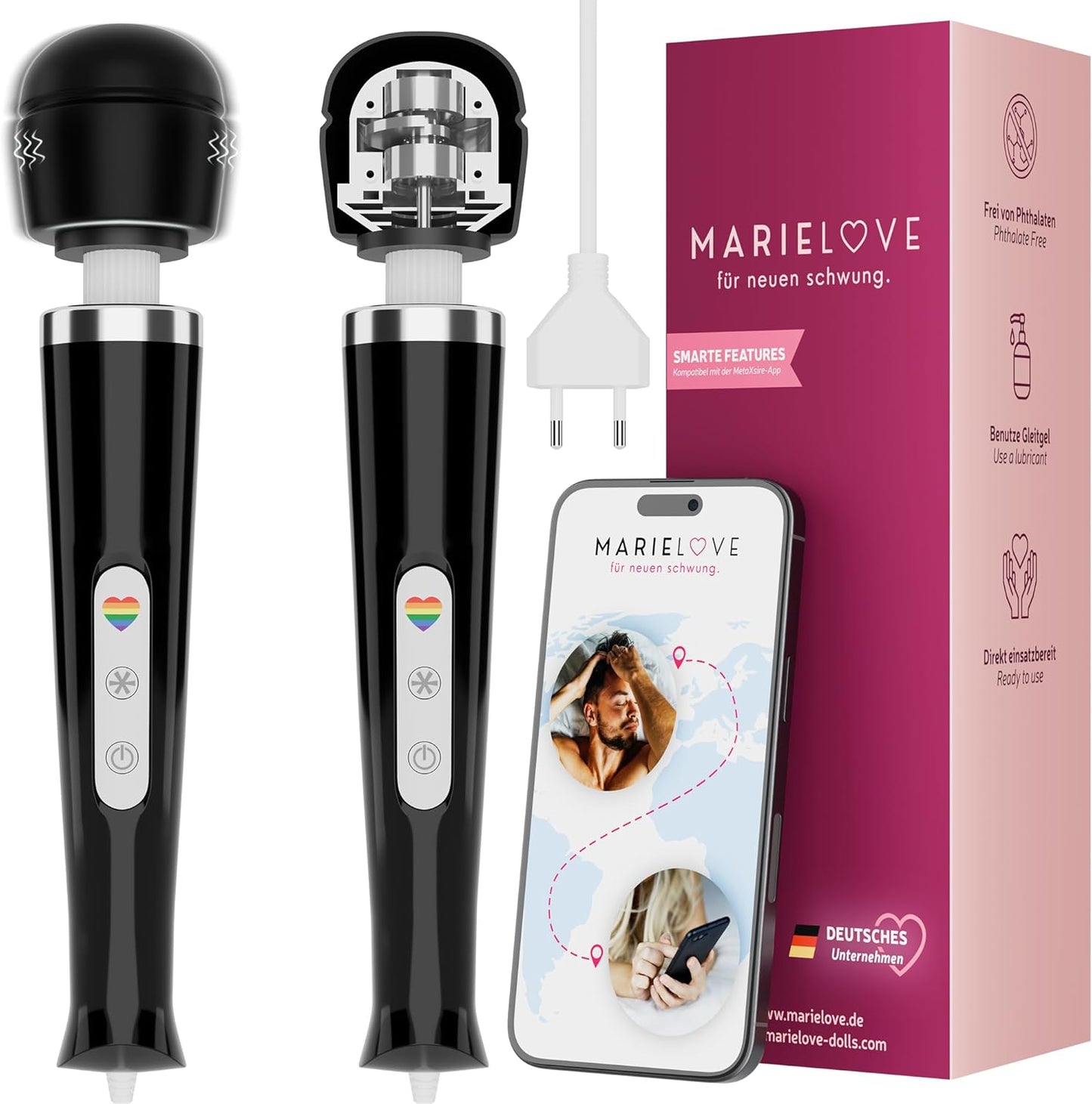 Vibrator mit App-Steuerung, Schwarz