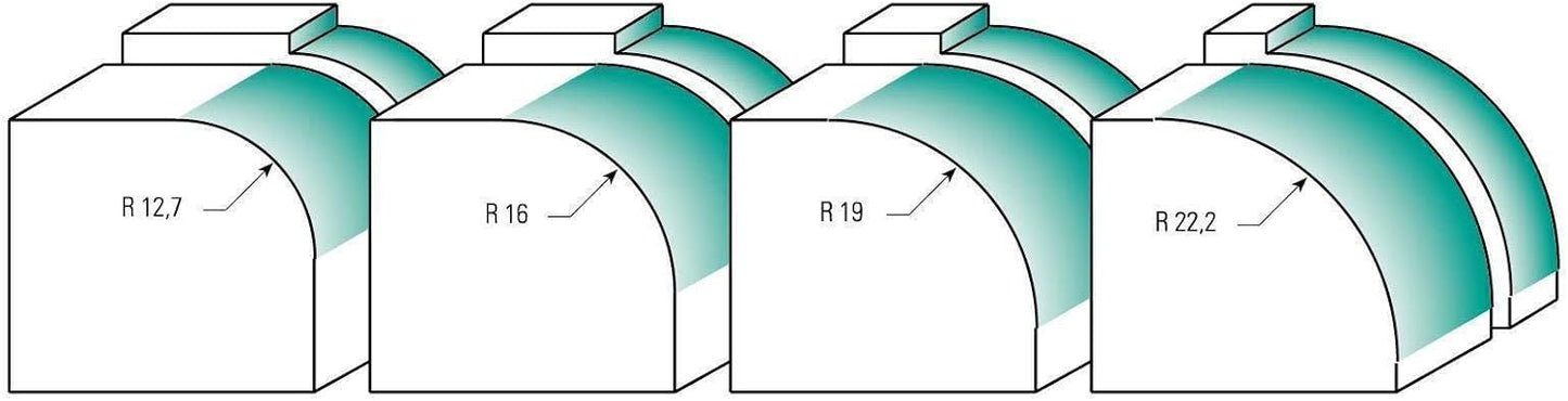 14214 Abrundfräser mit Kugellager, R=9,5 / D=31,8 / NL=15,9