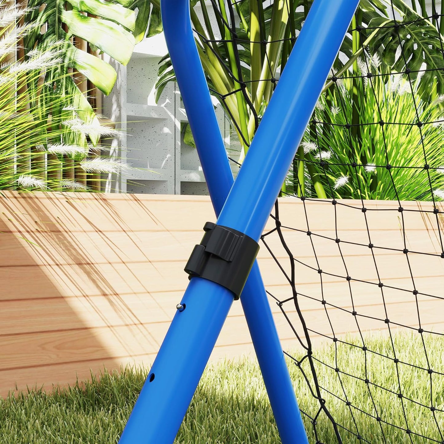 Fussball Rebounder PE, Metall Blau, Blau