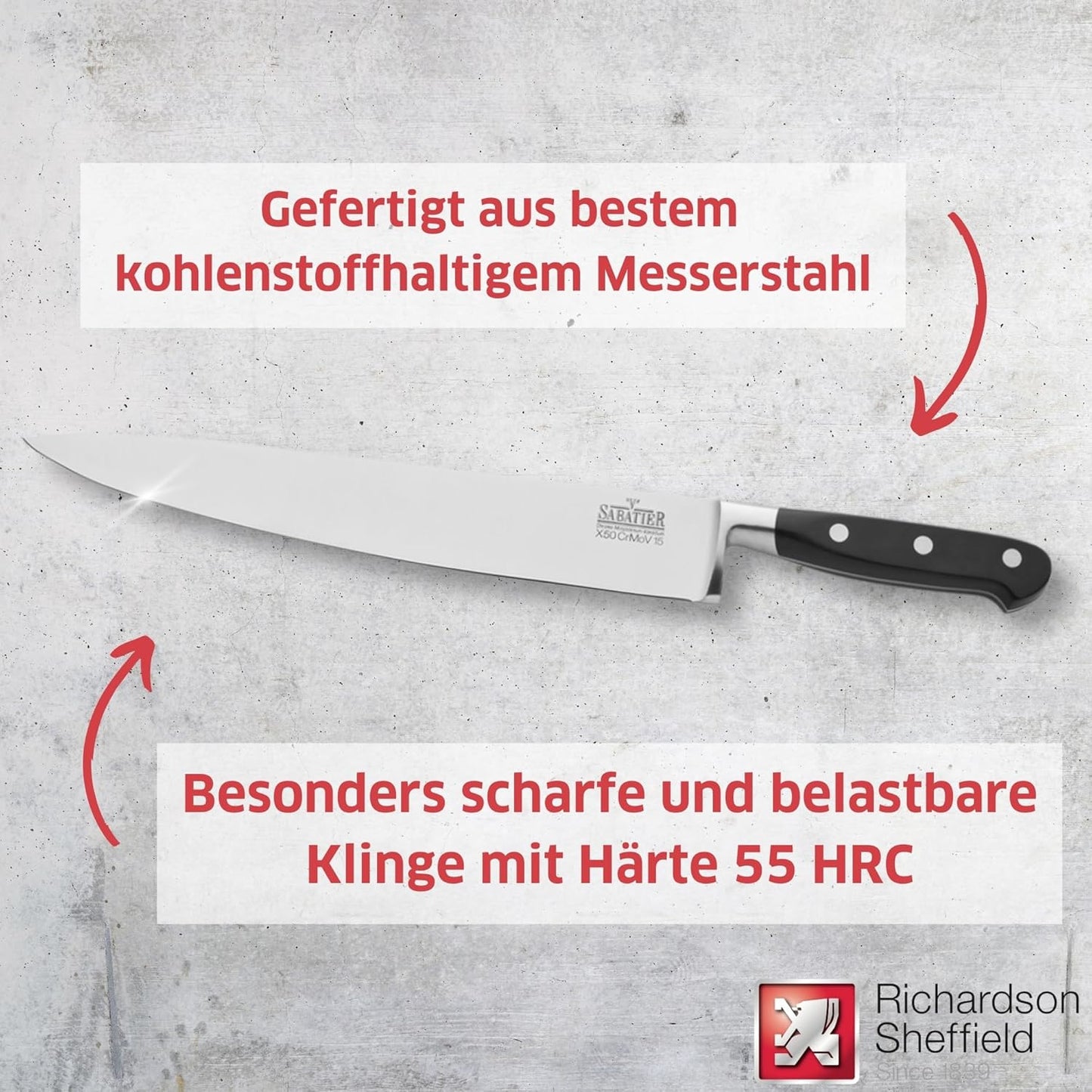 V Sabatier Kochmesser, Kochmesser 25cm