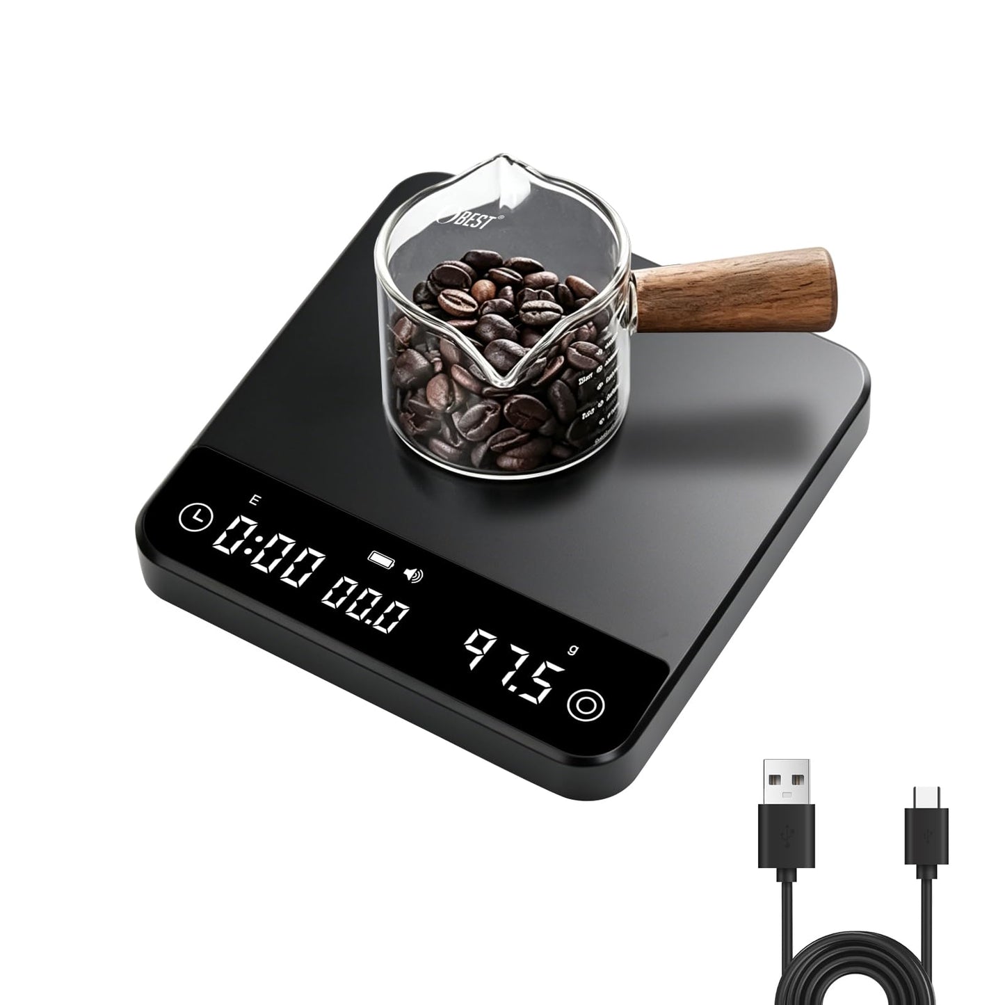 Mini-Kaffeewaage mit Timer und 4 Brühmodi