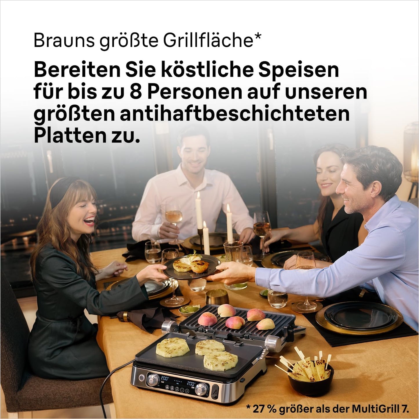 MultiGrill 9 Pro Kontaktgrill, 2 Grill-/2 Plancha-/2 Waffel-Platten, digitale Temperatureinstellung