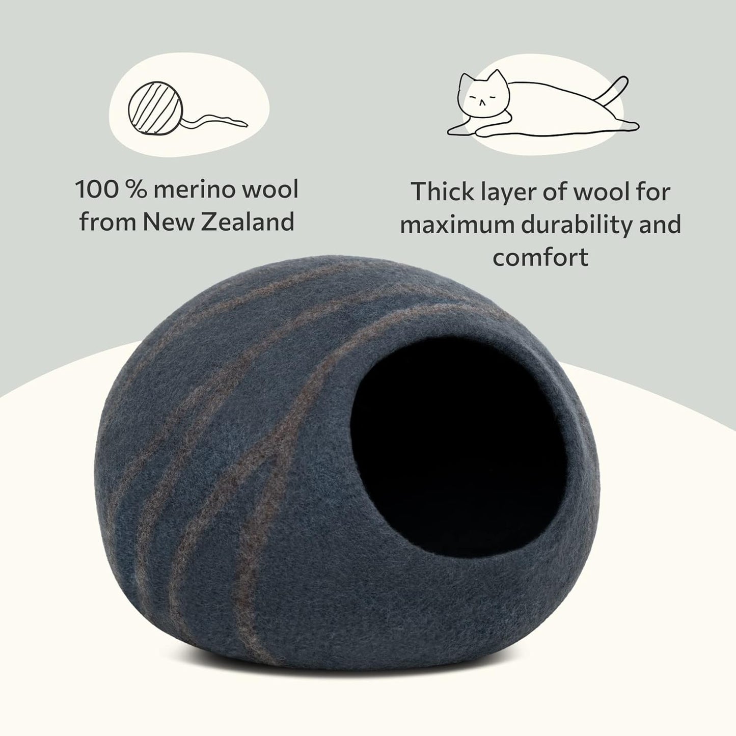 2-in-1 Katzenhöhle und Katzenbett, Slate Grey L