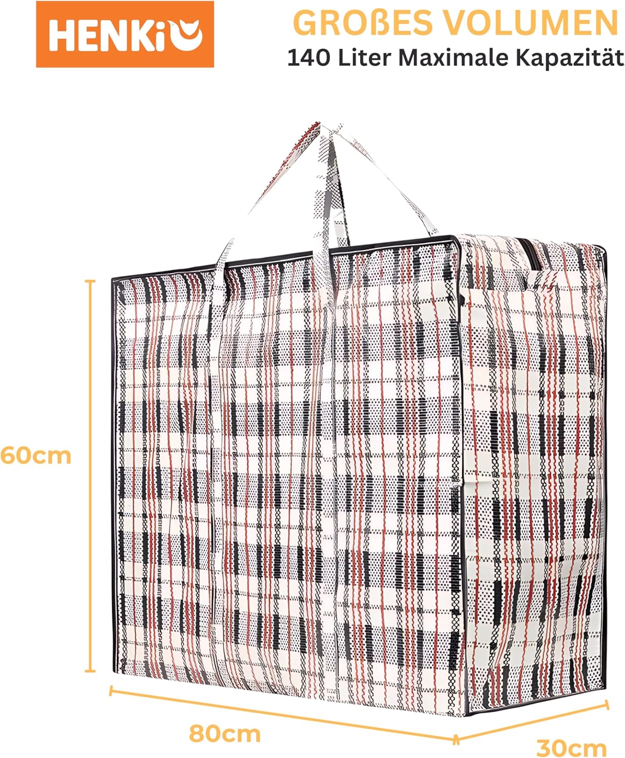 Extra grosse Umzugstasche, 140L, 5er-Set, 5x Rot