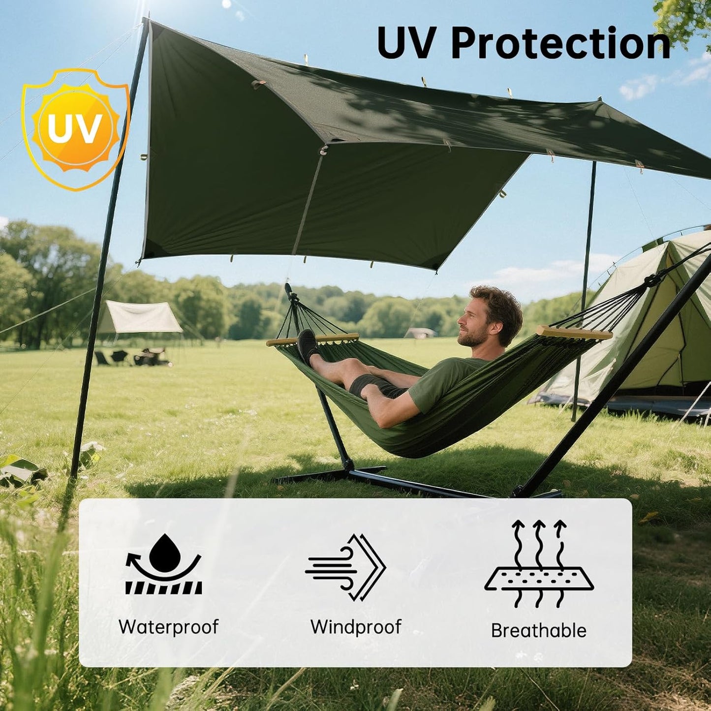 Wasserdichtes Tarp, Dunkelgrün