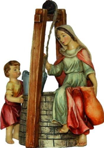 Krippenfigur Brunnen mit Magd und Kind