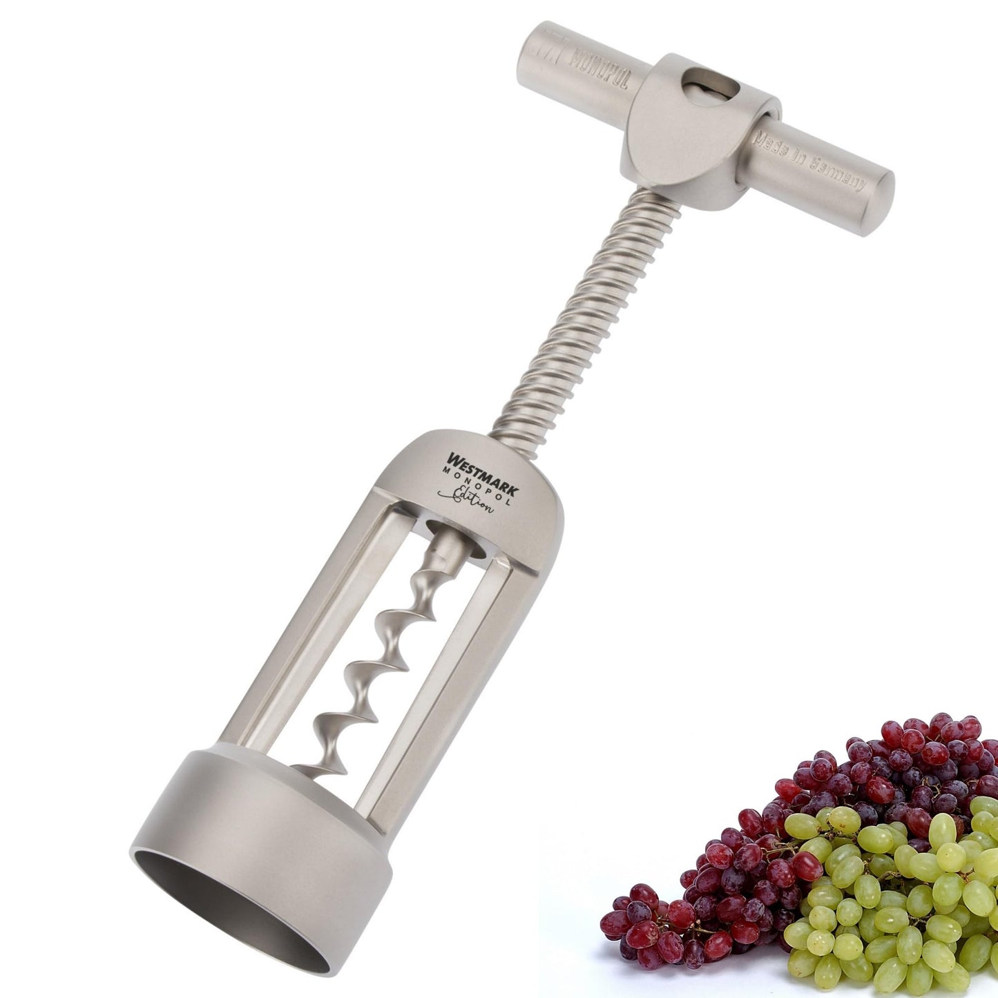 Glockenkorkenzieher mit Korkabstreifer, Barolo, Edelmattiert