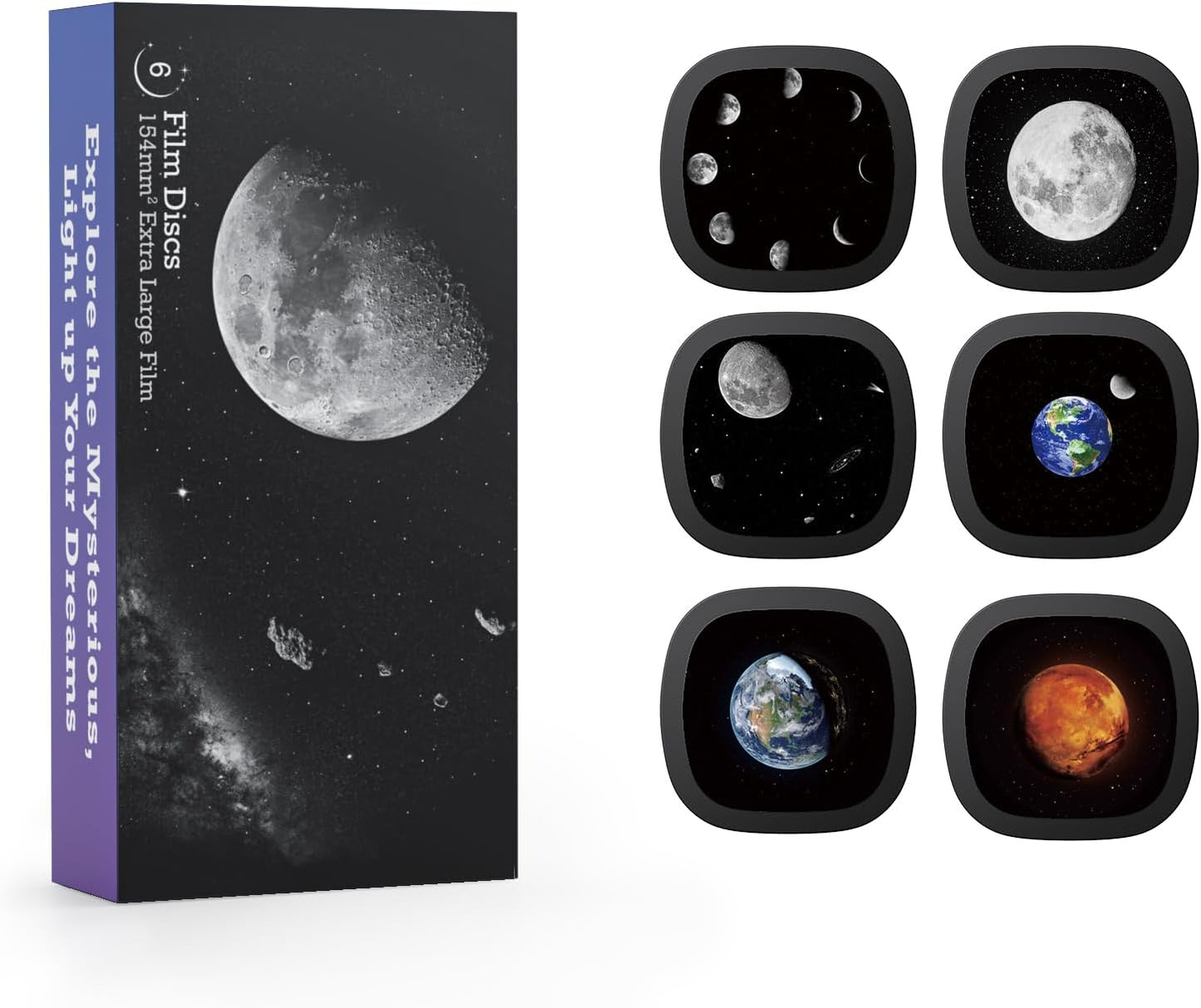 6 Stück Ultra HD Discs für Galaxy-Projektor Moon, Moon
