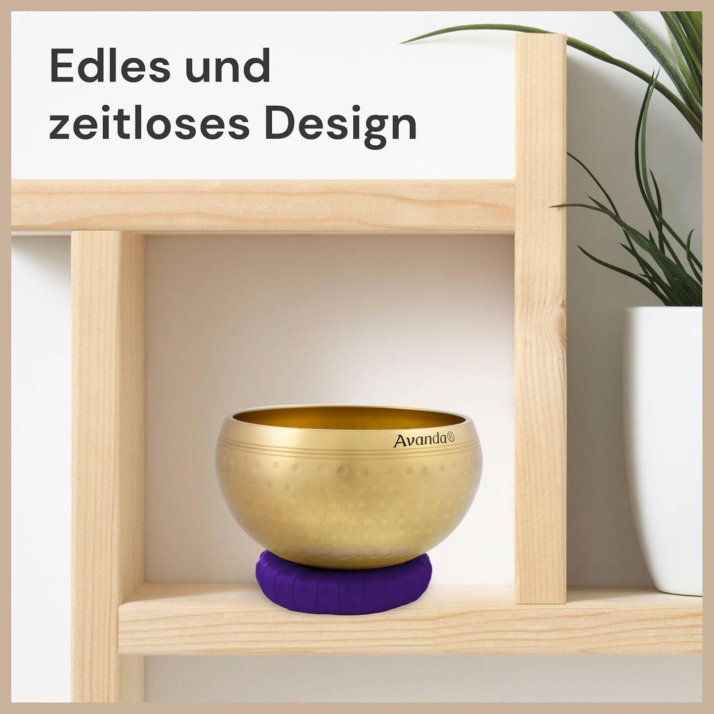 Tibetisches Klangschale-Set für Yoga, Meditation und Entspannung, 8 cm Lila