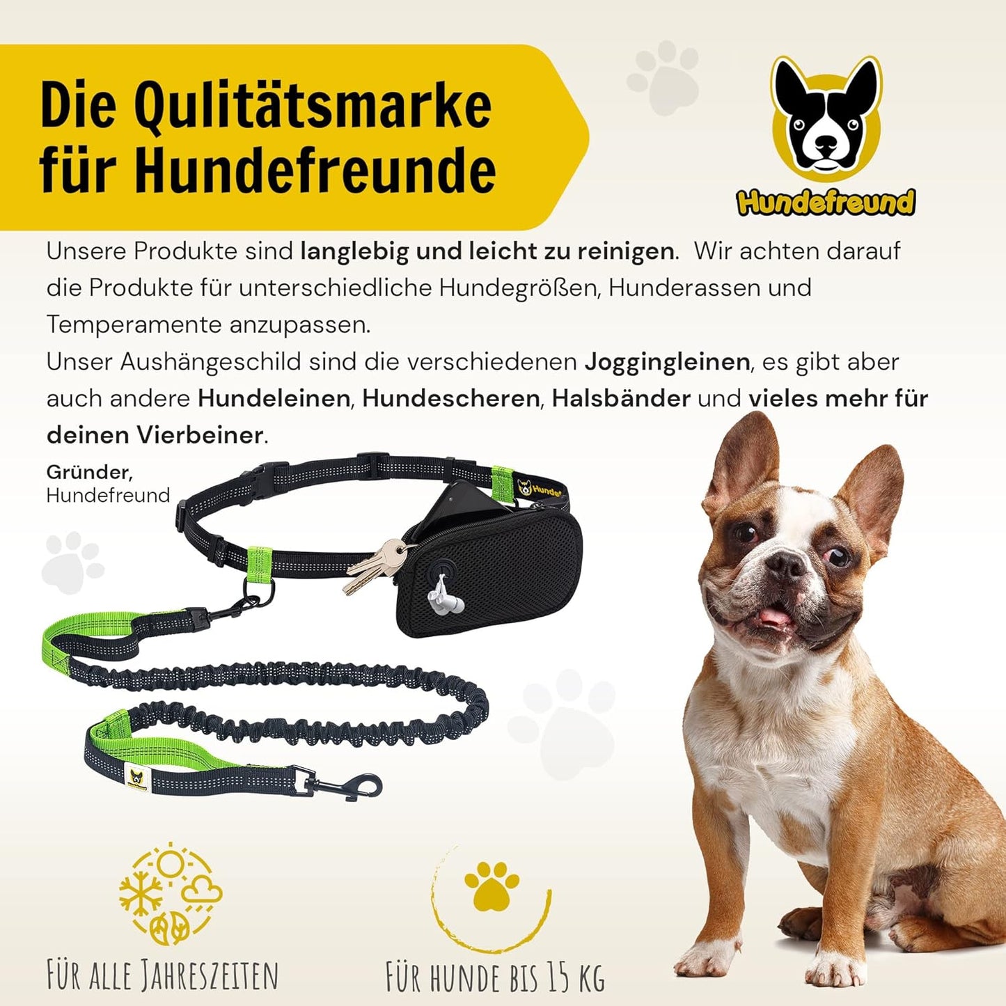 Elastische Joggingleine mit Bauchgurt