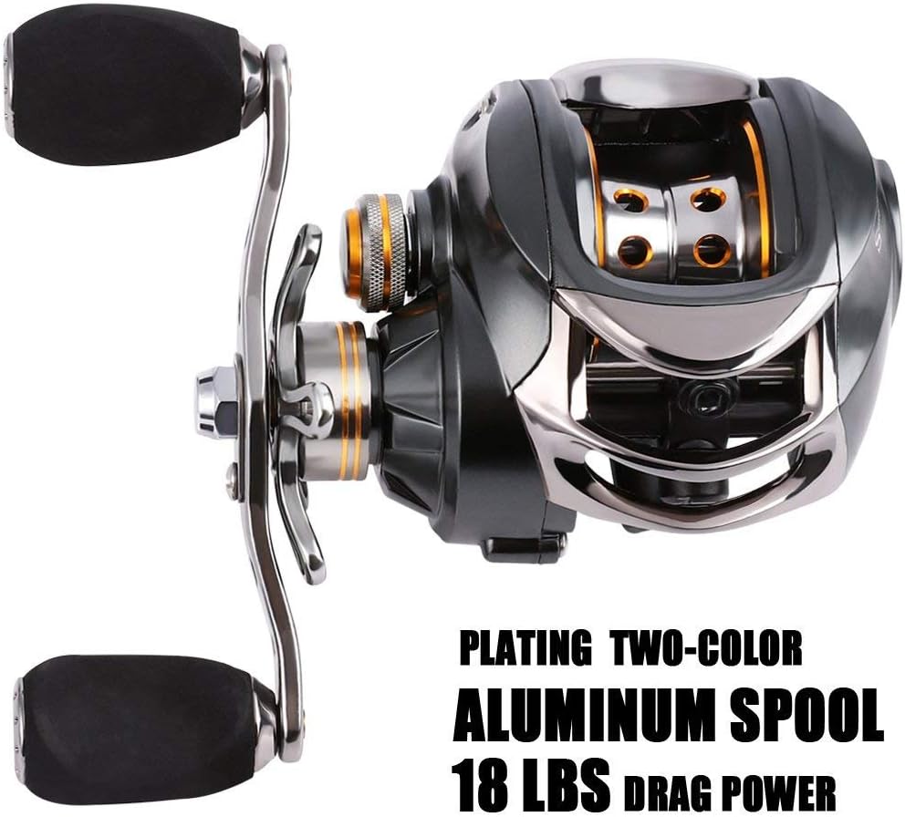 Baitcast-Angelrolle mit Doppelbremse 11+1BB, 8,2 kg 11+1BB, Rechtshänder