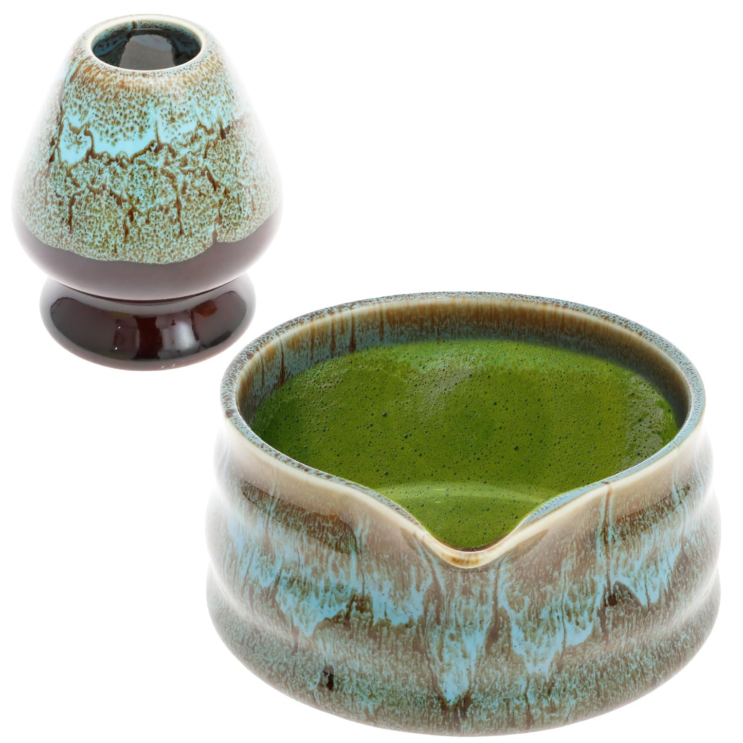 Matcha-Schüssel Keramik Starterset (2-teilig), Kiln Wird Blau