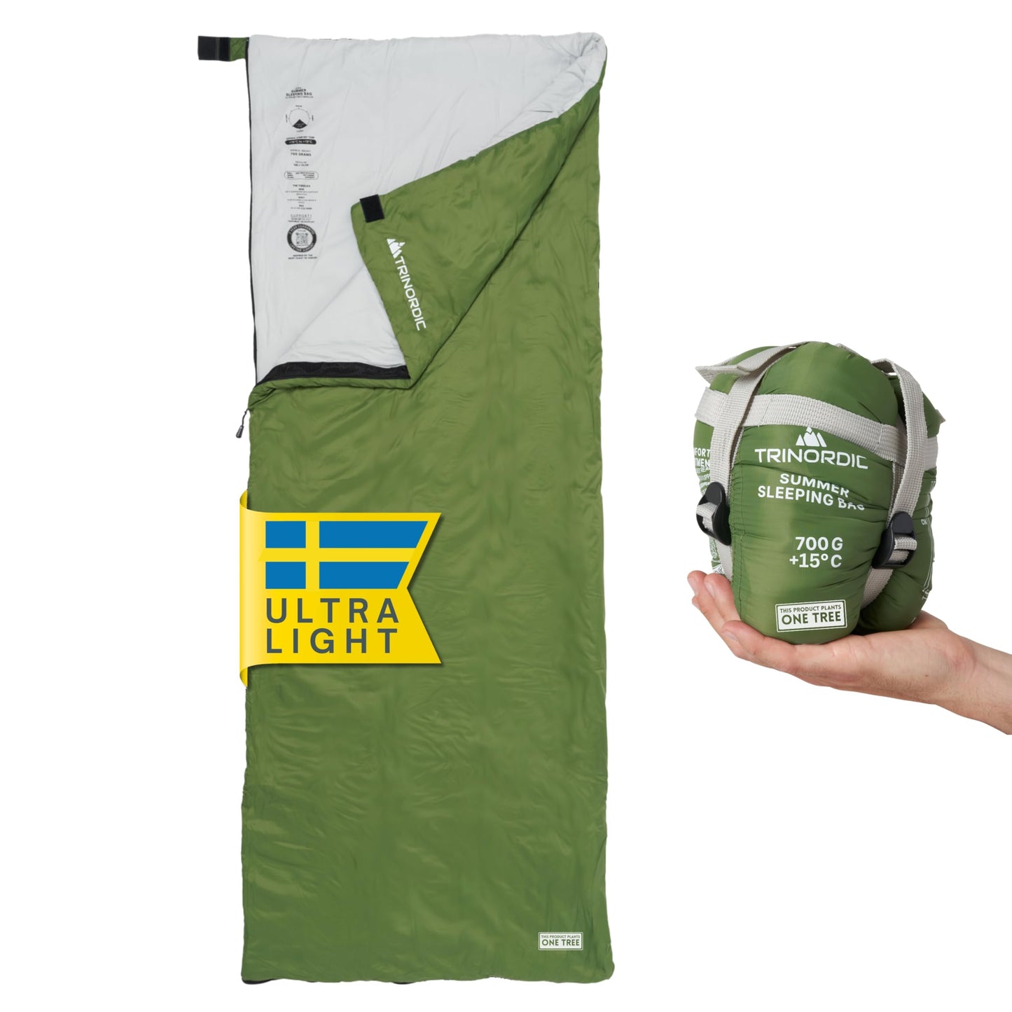 Ultraleichter Deckenschlafsack mit Anti-Klemm-Reissverschluss, Regular