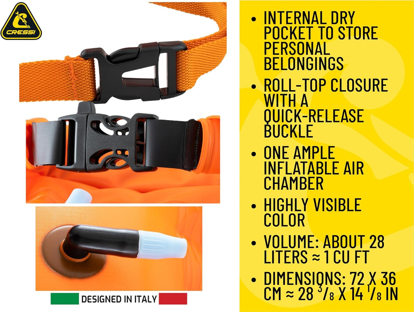 Aufblasbare Swim-Buoy für maximale Sichtbarkeit, Orange Swim Buoy
